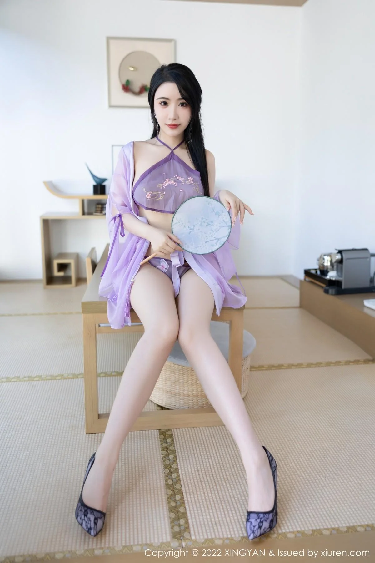 Cherry樱桃酱杭州旅拍紫色轻透古韵薄纱秀惹火身材绝美写真 第 8 张