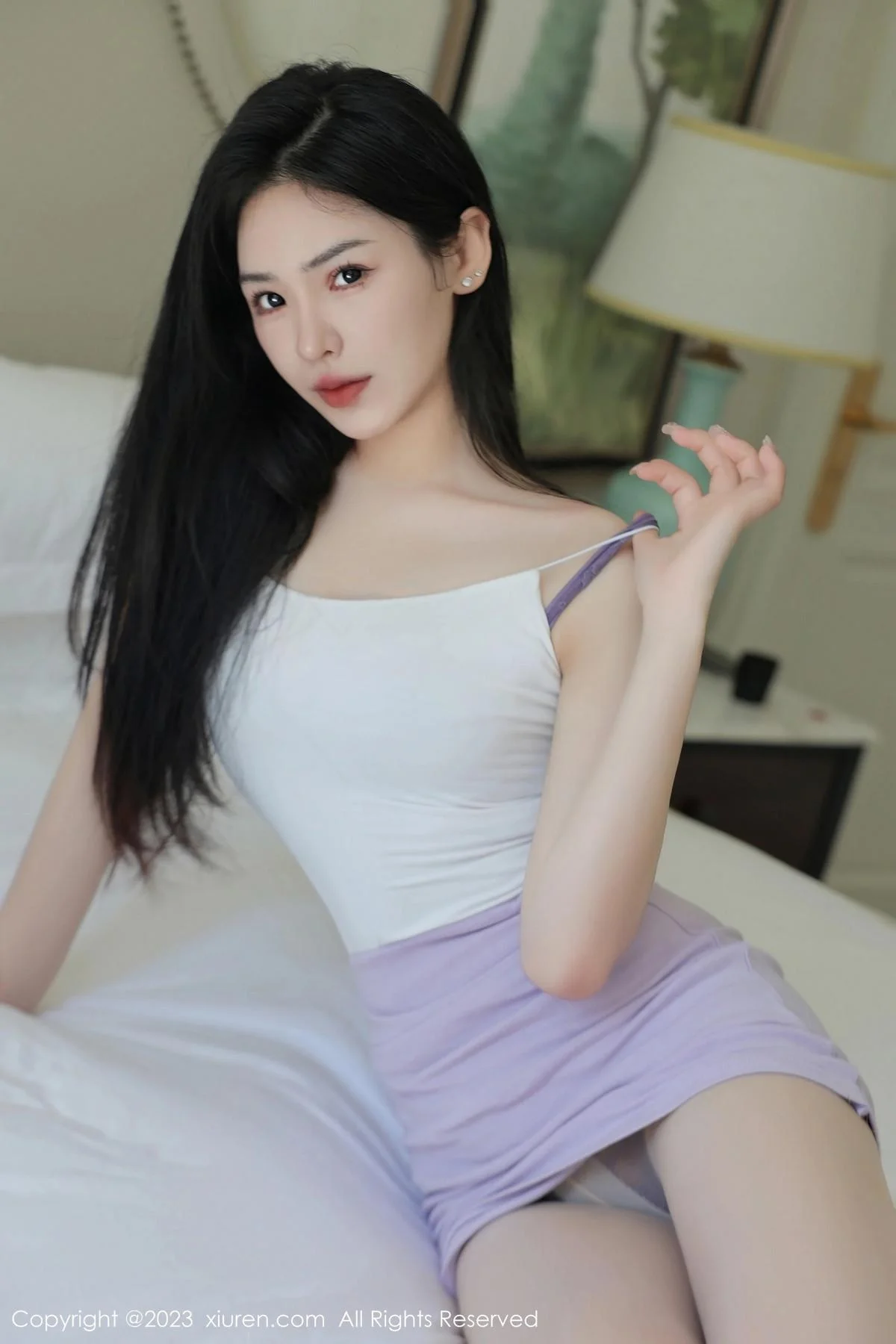 米粒子私房性感紫色内衣配超薄肉丝秀丰腴曼妙身姿绝美写真 第 22 张