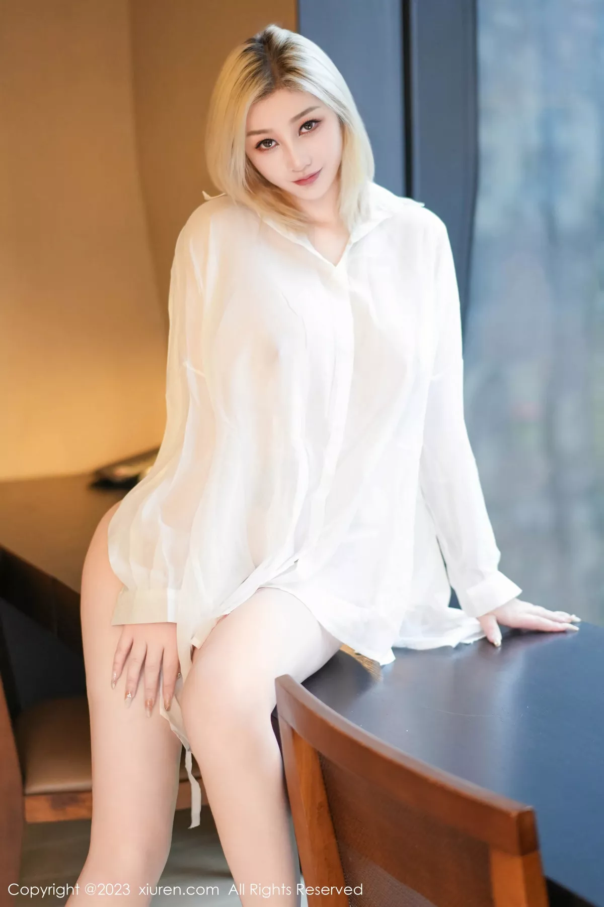 妲己_Toxic性感白色薄透衬衣秀丰满身材雪峰美臀绝美写真 第 3 张