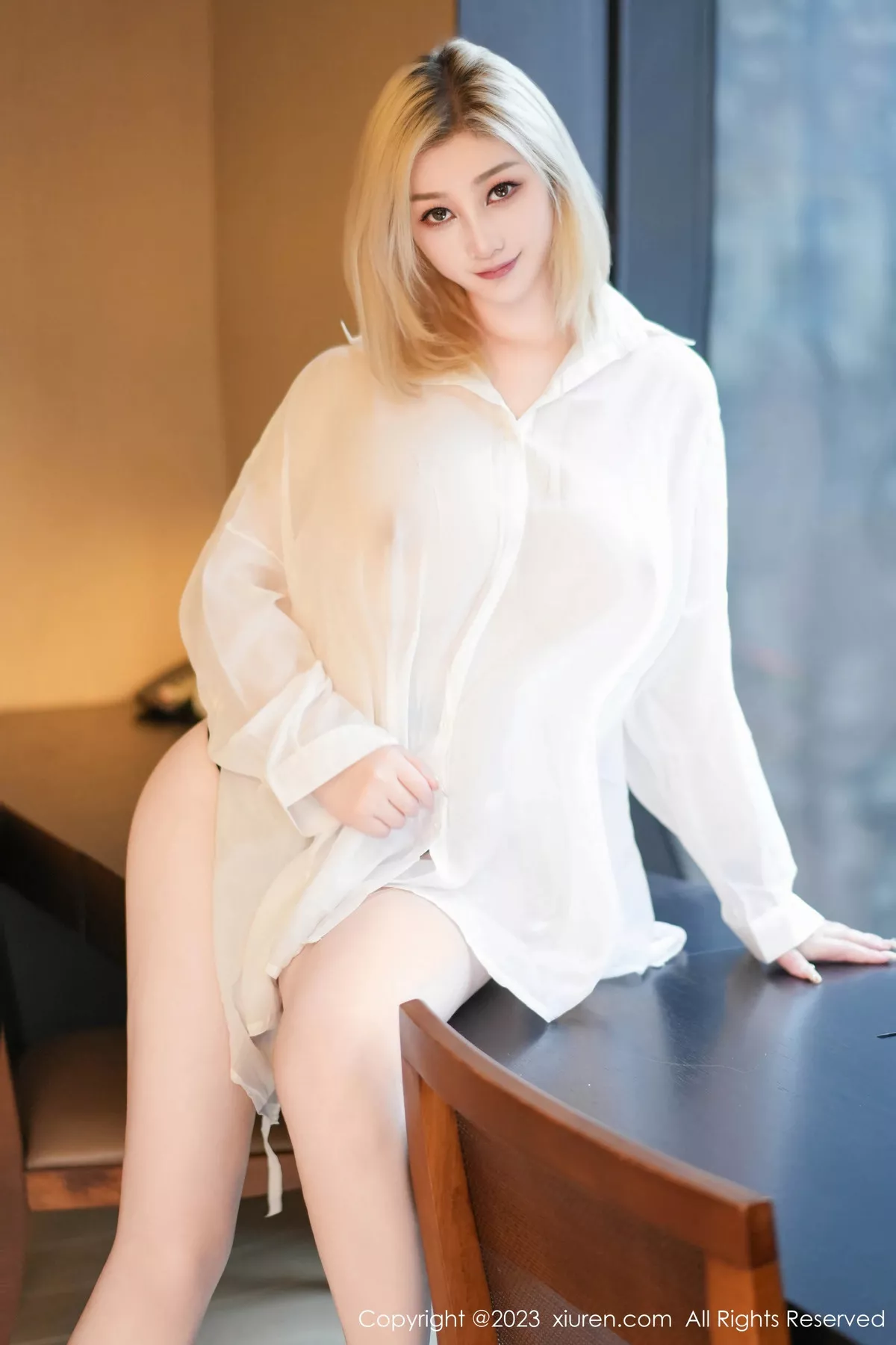 妲己_Toxic性感白色薄透衬衣秀丰满身材雪峰美臀绝美写真 第 6 张