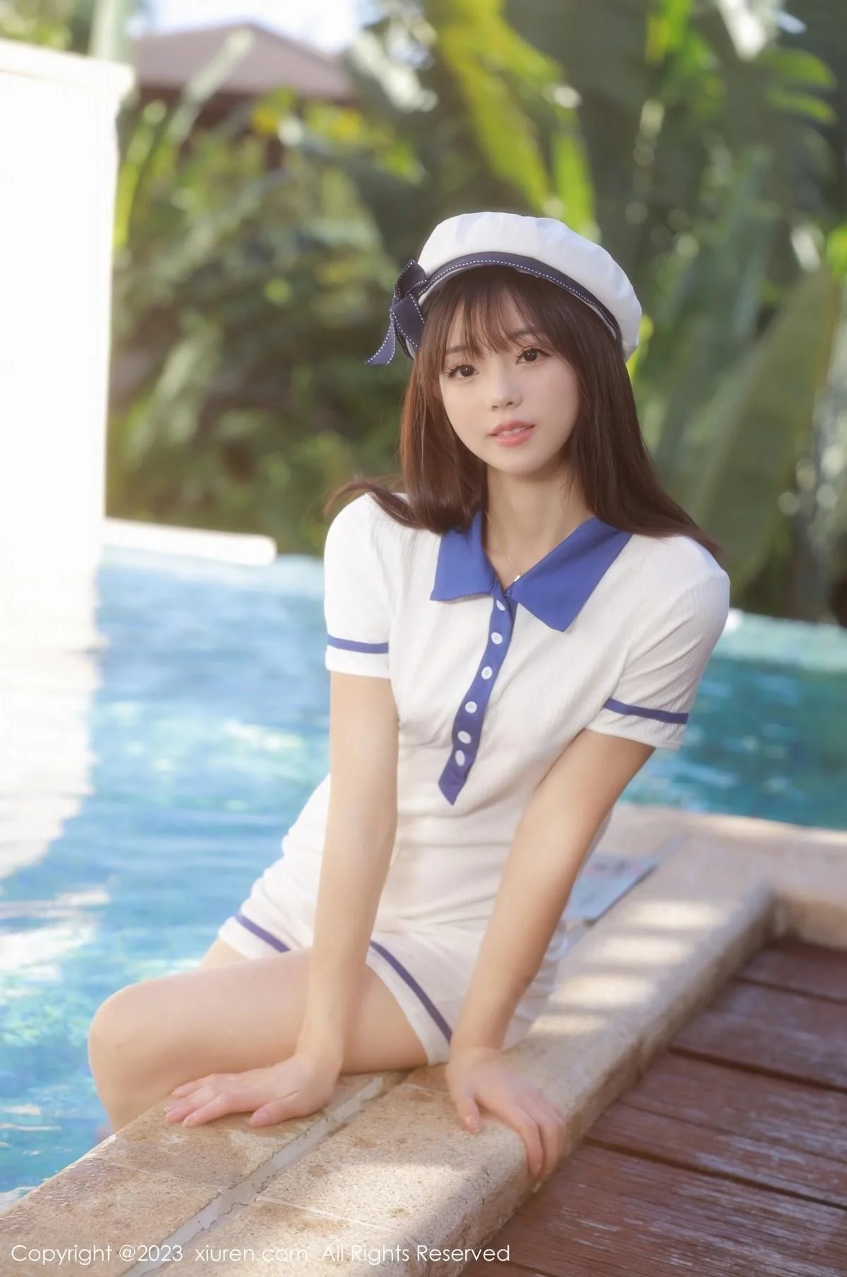 佘贝拉bella泳池性感白色海军服半脱秀完美身材绝美写真 第 26 张