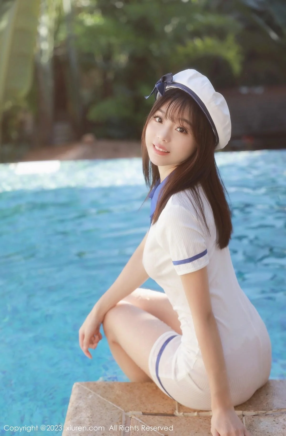 佘贝拉bella泳池性感白色海军服半脱秀完美身材绝美写真 第 33 张