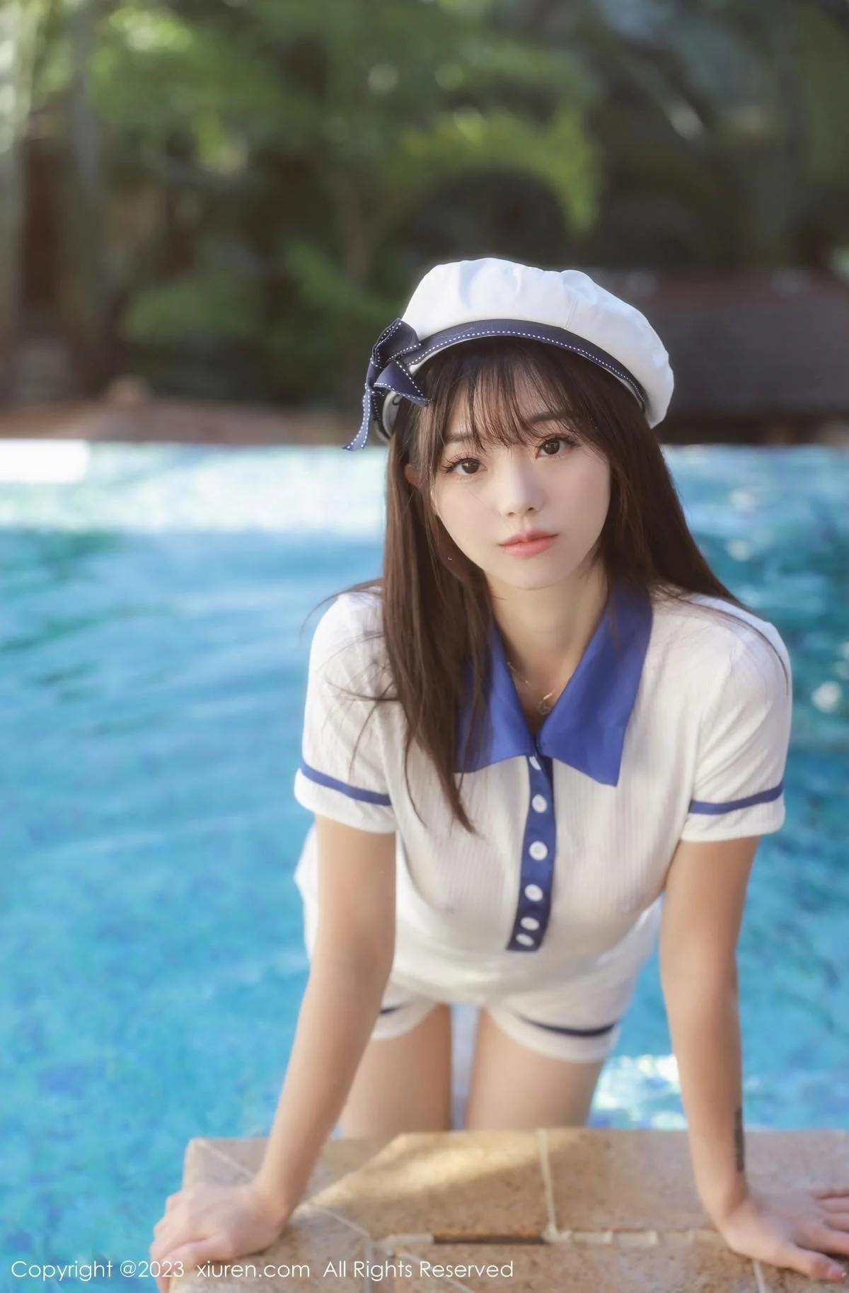 佘贝拉bella泳池性感白色海军服半脱秀完美身材绝美写真 第 39 张