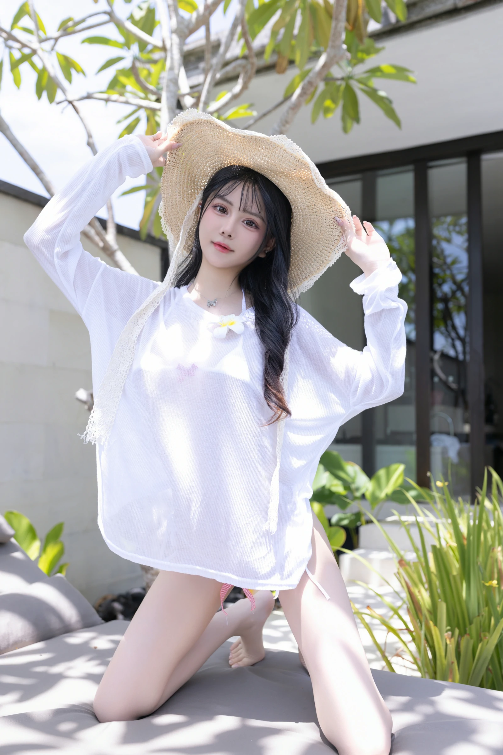 [秀人付费] 谢小蒽 诱人私拍福利 白色泳装 第 1 张