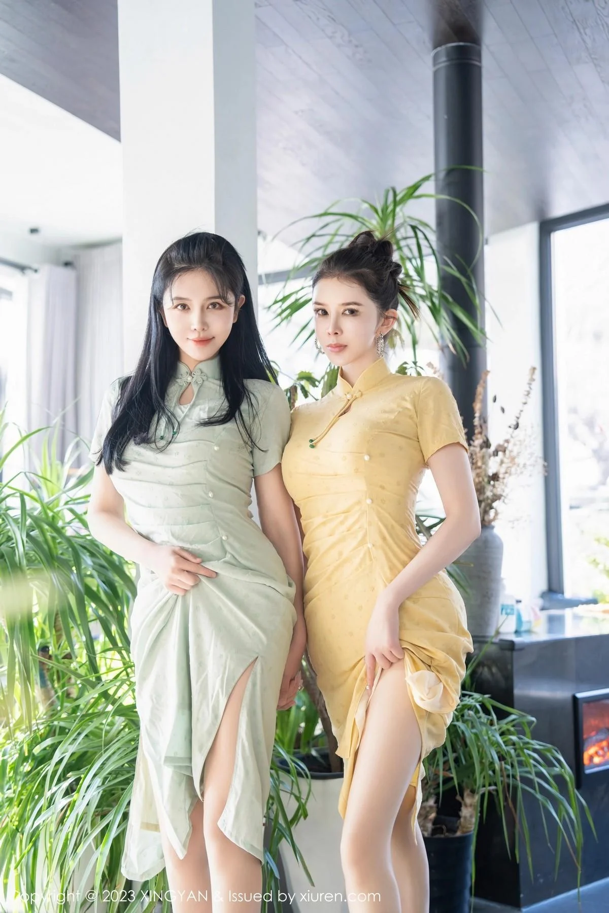 刘钰儿＆李丽莎合集性感轻透旗袍服饰配原色丝袜绝美写真 第 29 张