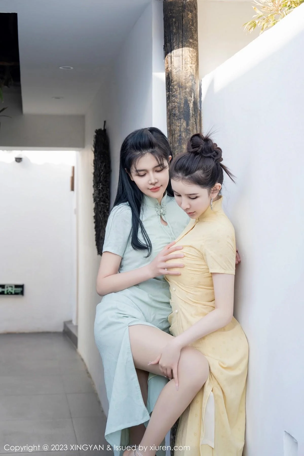 刘钰儿＆李丽莎合集性感轻透旗袍服饰配原色丝袜绝美写真 第 59 张