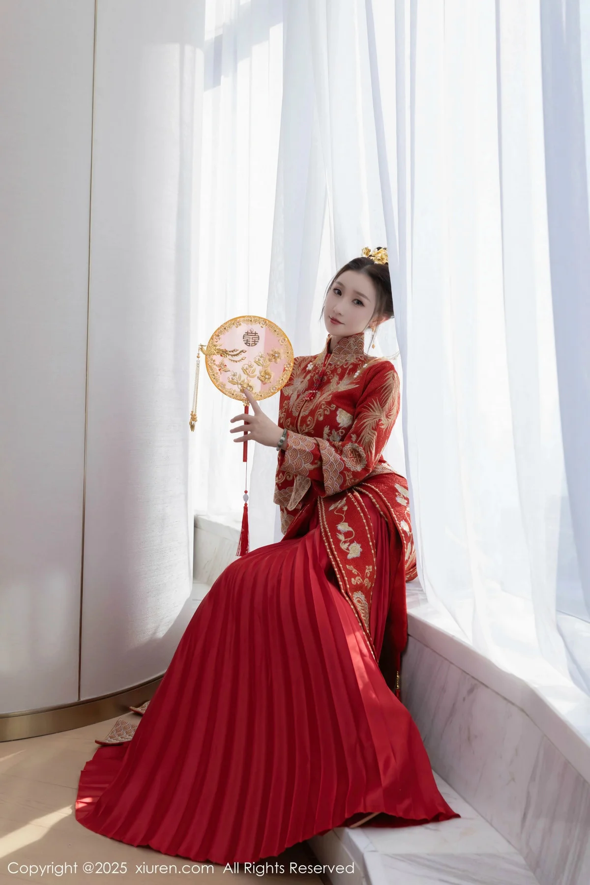 杏子Yada性感新娘装红色情趣内衣配超薄肉丝秀美腿绝美写真 第 10 张
