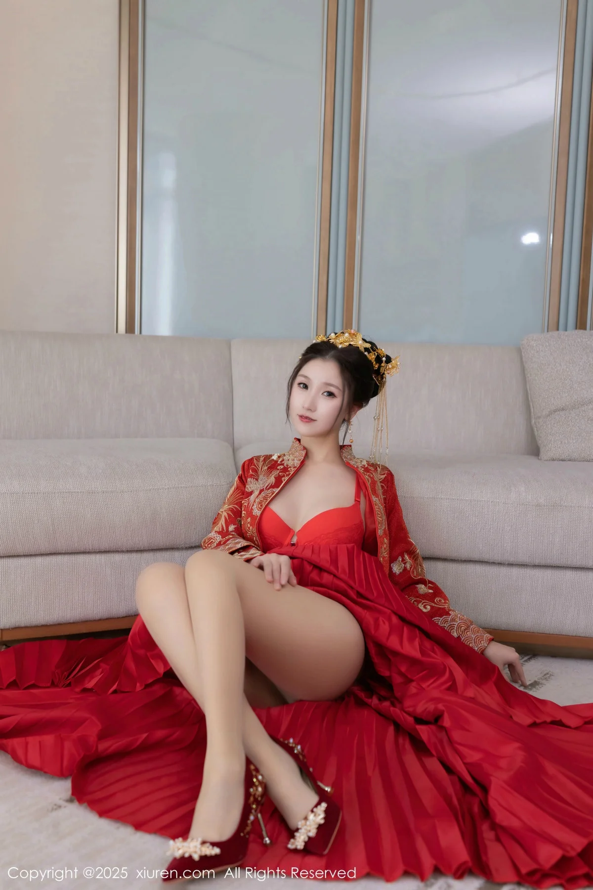 杏子Yada性感新娘装红色情趣内衣配超薄肉丝秀美腿绝美写真 第 100 张
