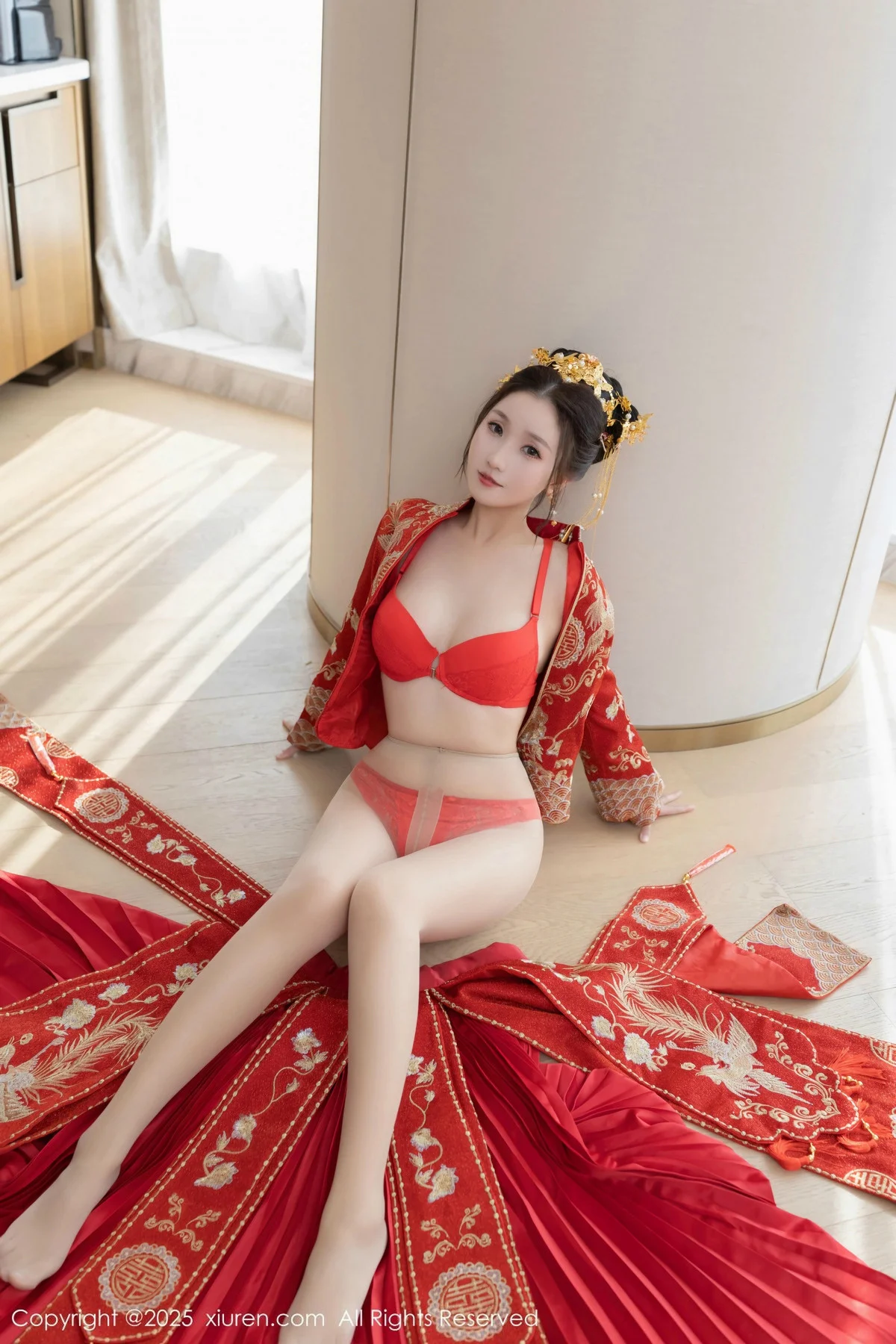 杏子Yada性感新娘装红色情趣内衣配超薄肉丝秀美腿绝美写真 第 121 张
