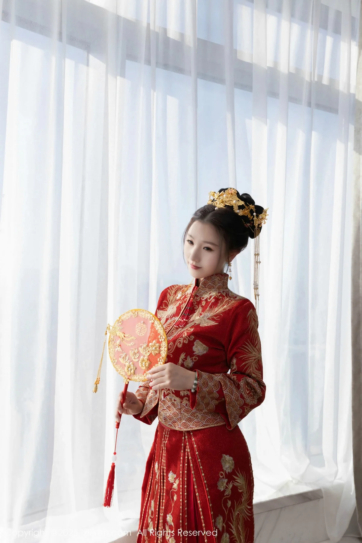杏子Yada性感新娘装红色情趣内衣配超薄肉丝秀美腿绝美写真 第 15 张