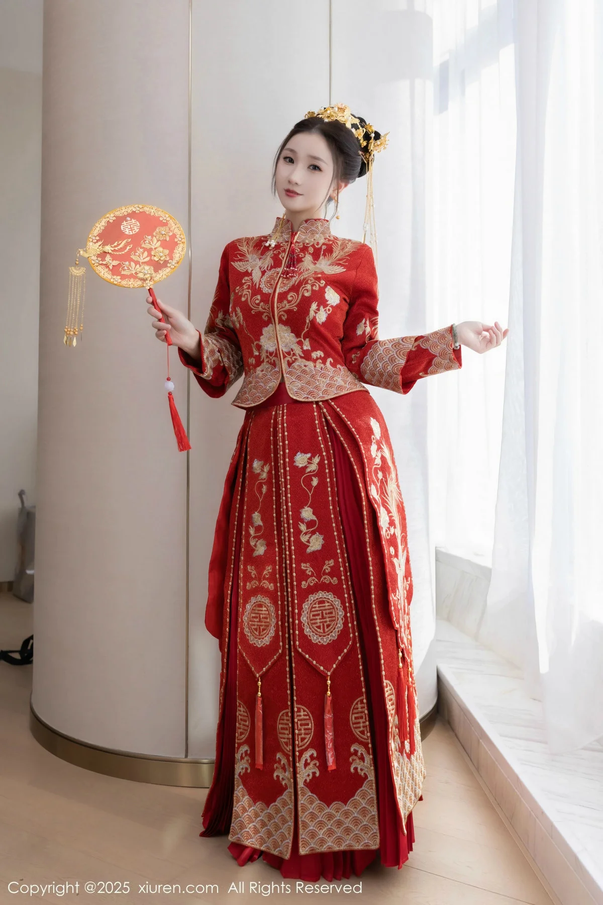 杏子Yada性感新娘装红色情趣内衣配超薄肉丝秀美腿绝美写真 第 3 张