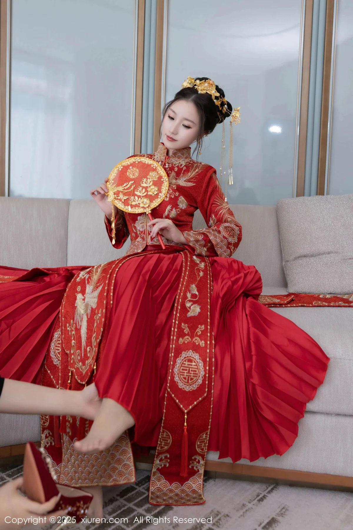 杏子Yada性感新娘装红色情趣内衣配超薄肉丝秀美腿绝美写真 第 40 张