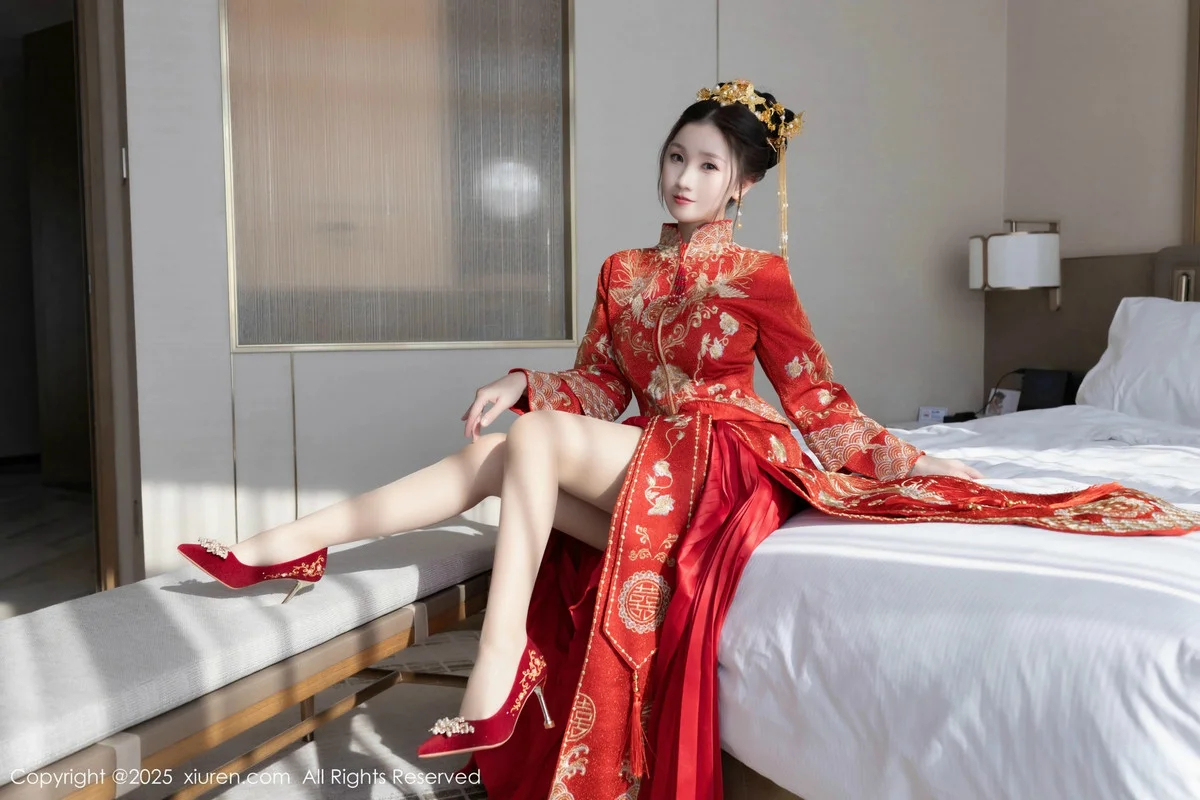 杏子Yada性感新娘装红色情趣内衣配超薄肉丝秀美腿绝美写真 第 48 张