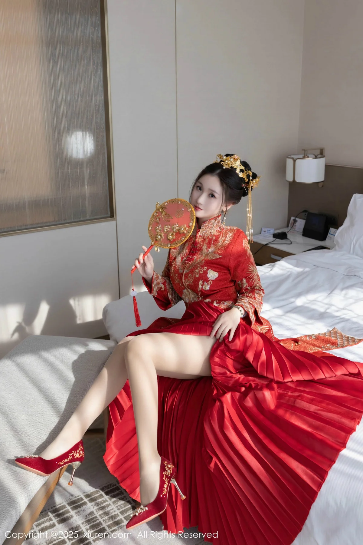 杏子Yada性感新娘装红色情趣内衣配超薄肉丝秀美腿绝美写真 第 55 张