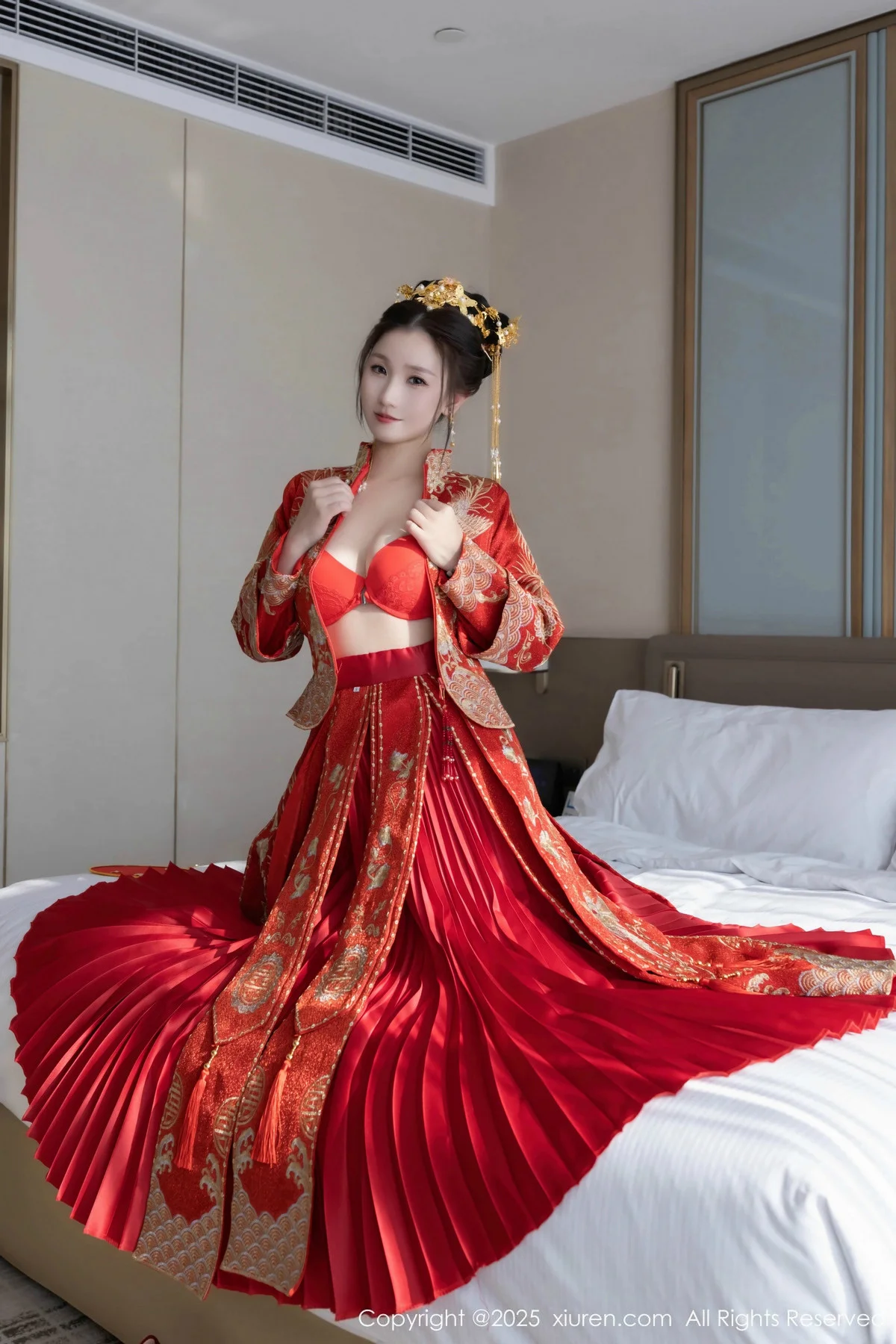 杏子Yada性感新娘装红色情趣内衣配超薄肉丝秀美腿绝美写真 第 59 张