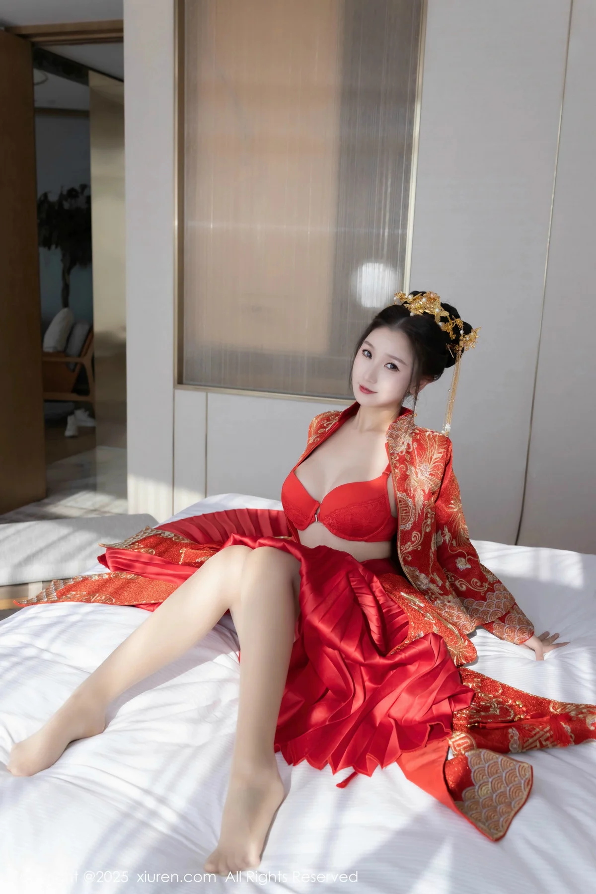 杏子Yada性感新娘装红色情趣内衣配超薄肉丝秀美腿绝美写真 第 65 张