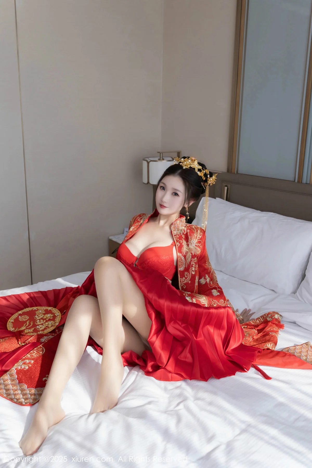 杏子Yada性感新娘装红色情趣内衣配超薄肉丝秀美腿绝美写真 第 68 张