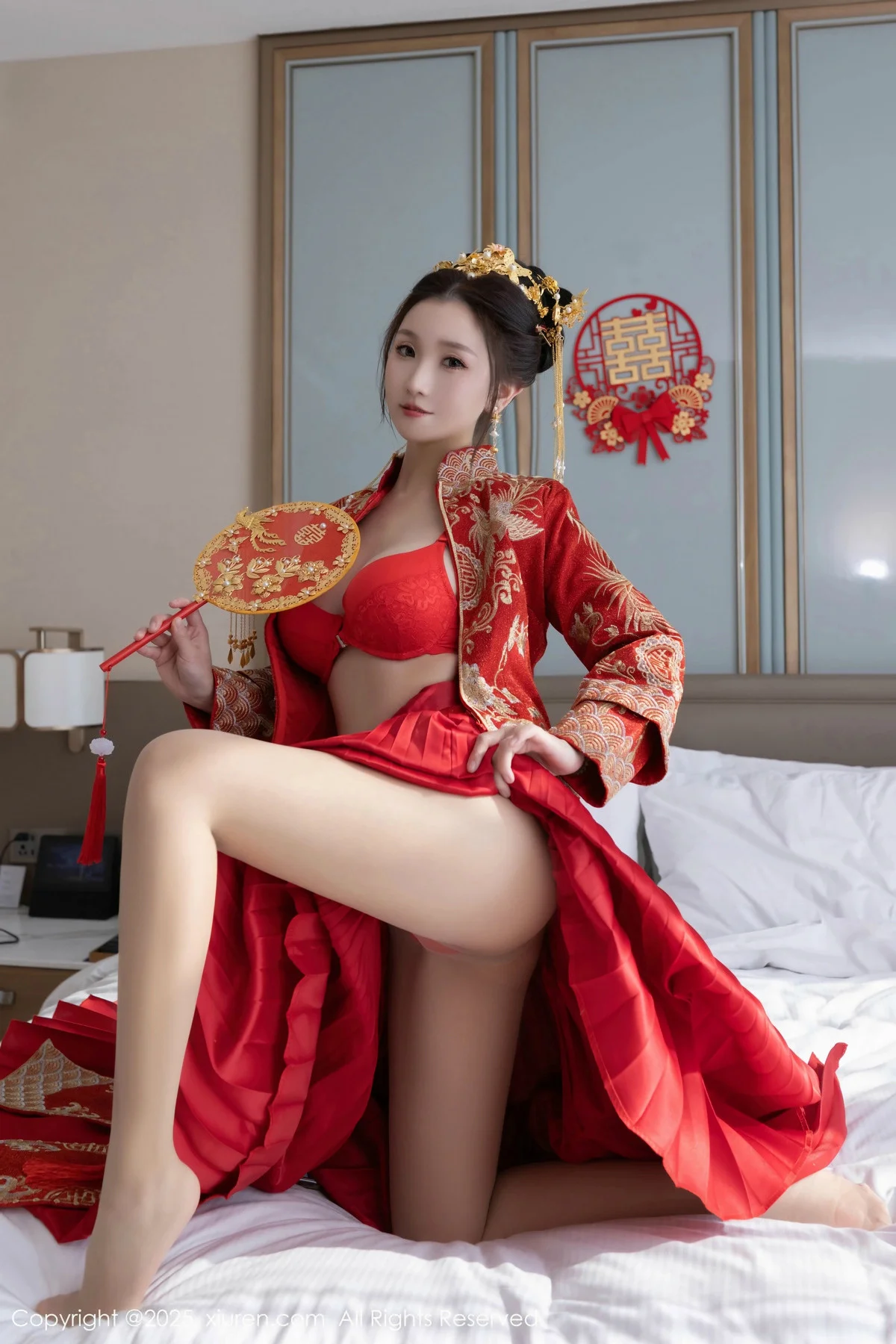 杏子Yada性感新娘装红色情趣内衣配超薄肉丝秀美腿绝美写真 第 72 张
