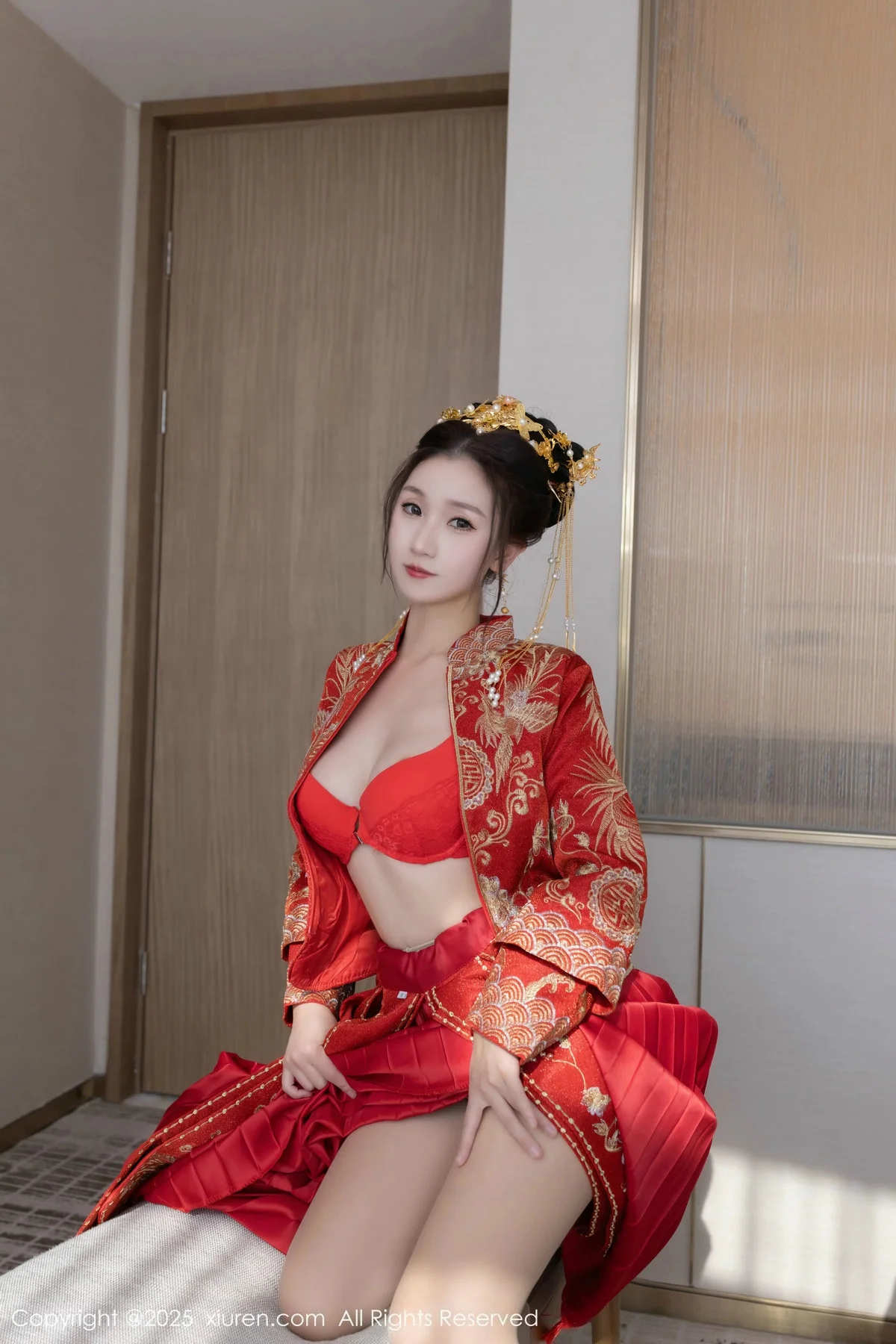 杏子Yada性感新娘装红色情趣内衣配超薄肉丝秀美腿绝美写真 第 78 张