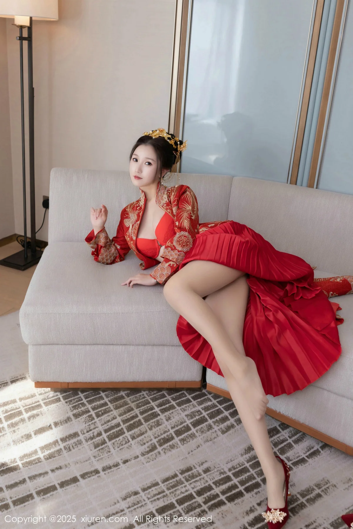 杏子Yada性感新娘装红色情趣内衣配超薄肉丝秀美腿绝美写真 第 86 张