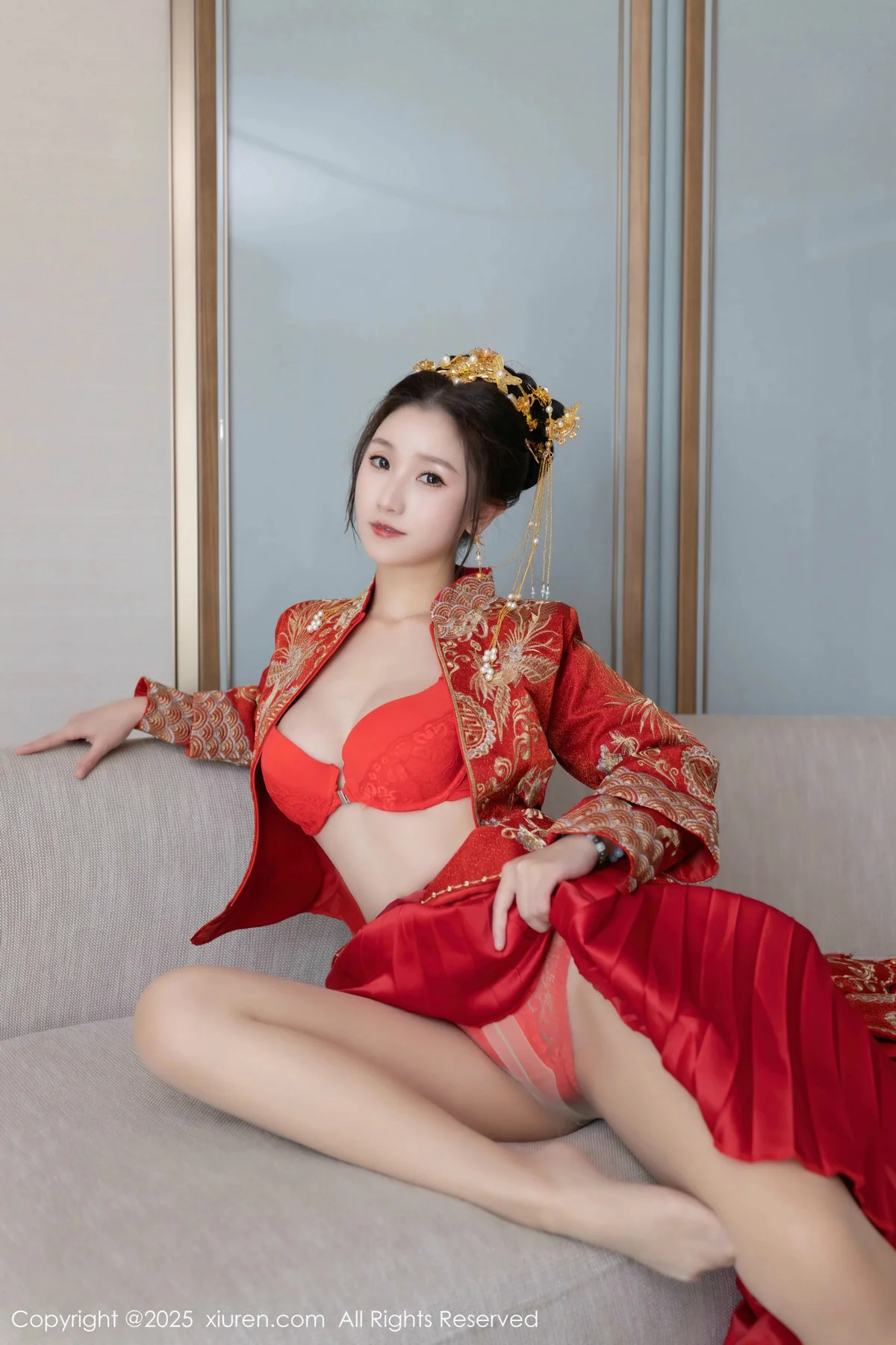 杏子Yada性感新娘装红色情趣内衣配超薄肉丝秀美腿绝美写真 第 93 张