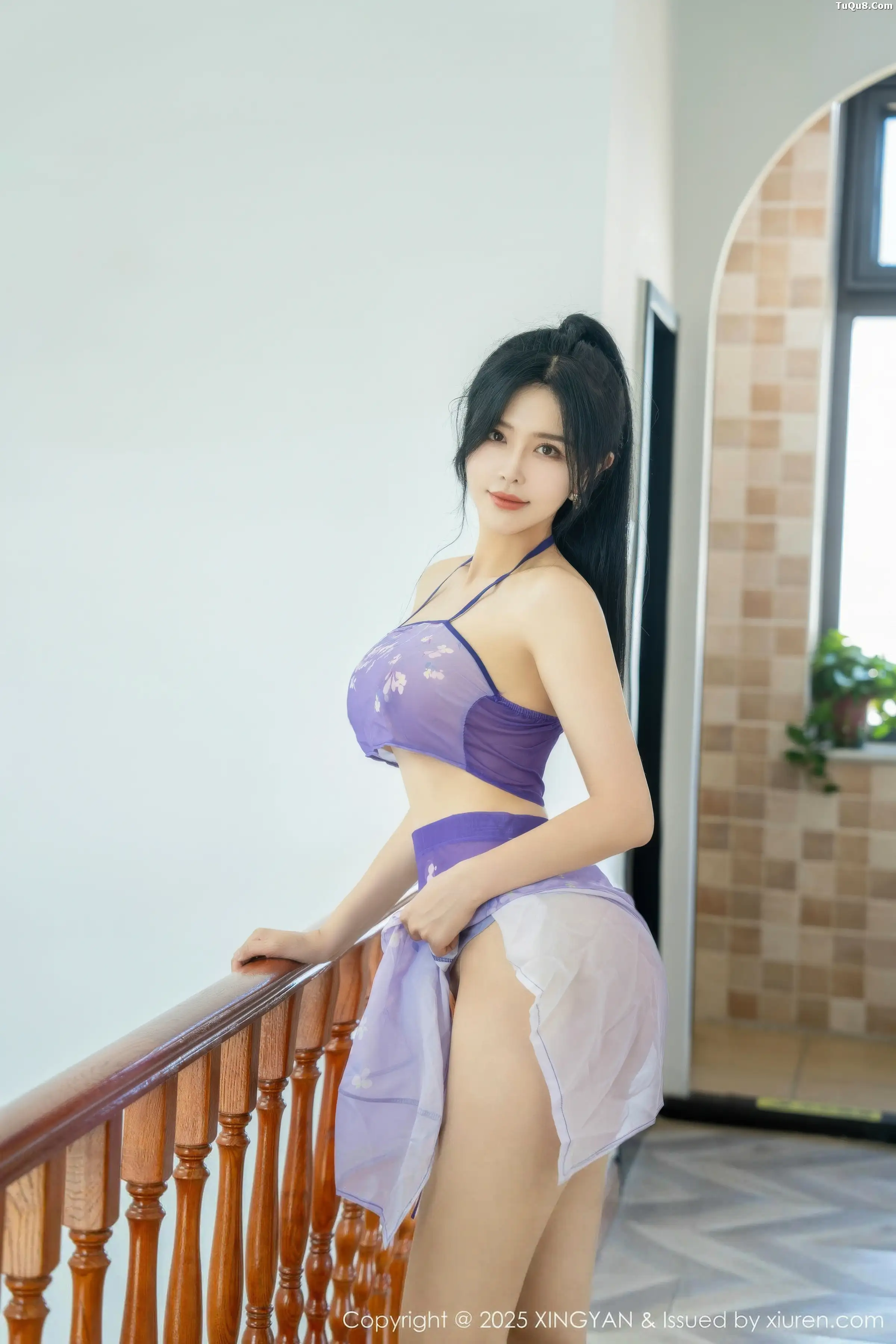 刘钰儿宾馆场景情感紫色轻透服饰秀完美身材惹火绝美写真 第 3 张