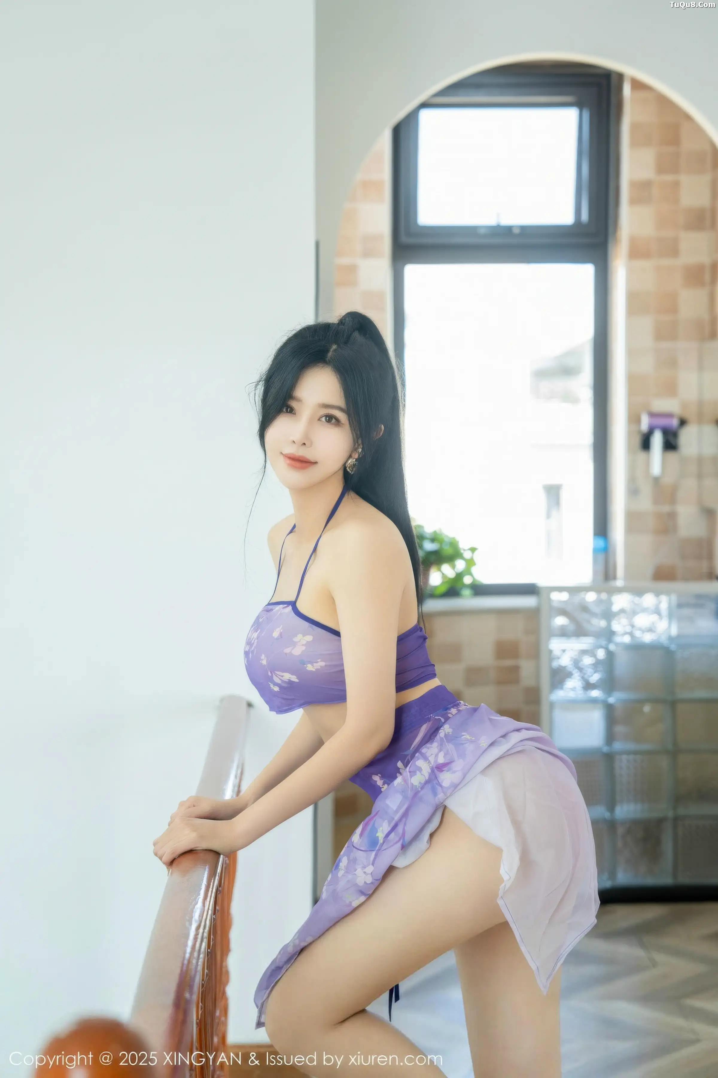 刘钰儿宾馆场景情感紫色轻透服饰秀完美身材惹火绝美写真 第 5 张
