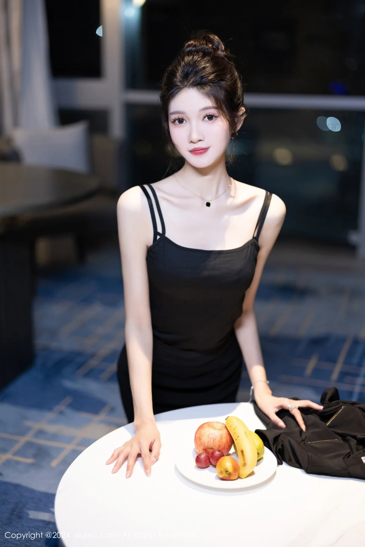 程程程性感黑色OL服饰露黑色蕾丝内衣配黑丝吊袜绝美写真 第 67 张