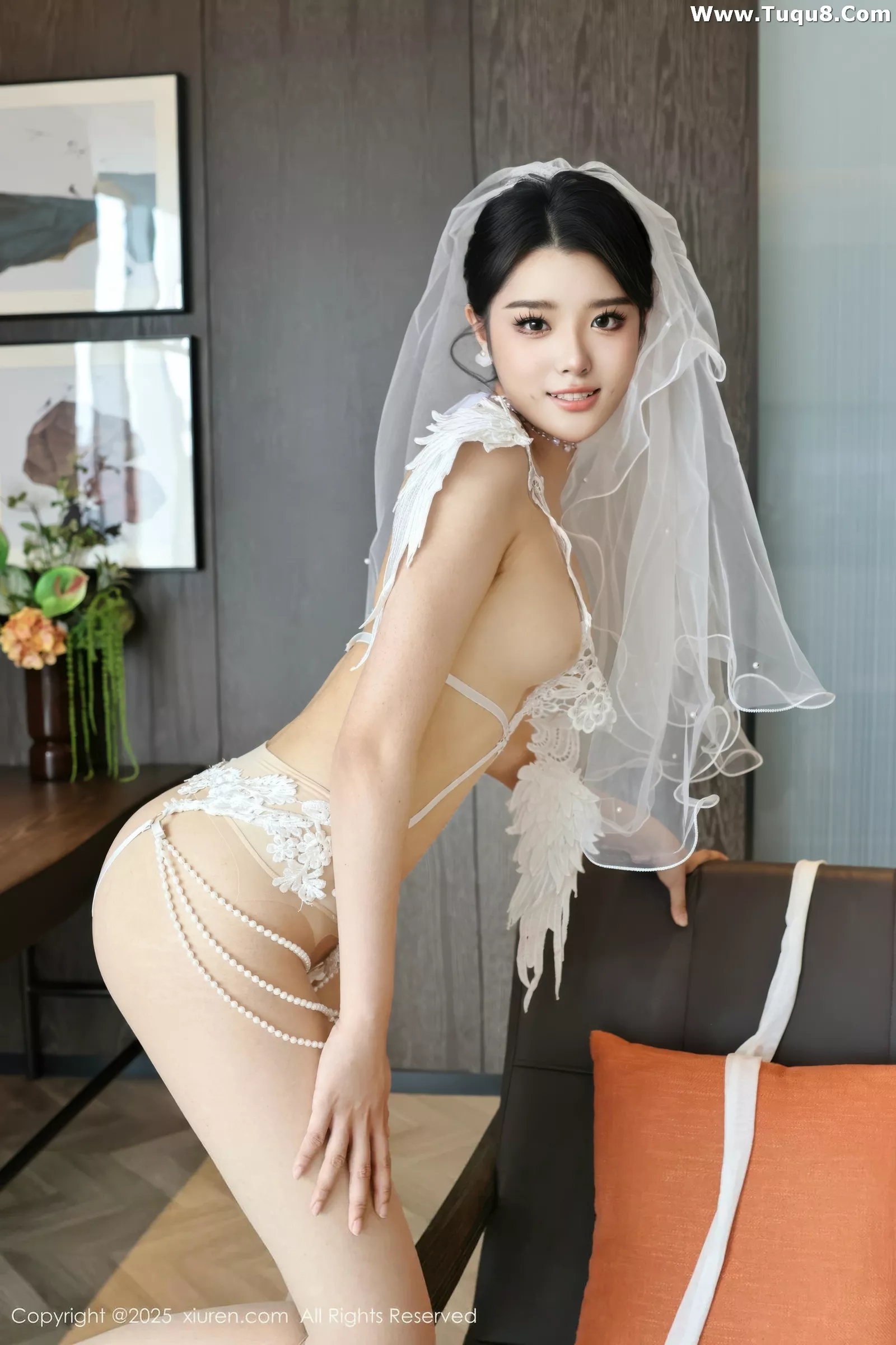 糯梨子性感白色情趣婚纱配白色丝袜秀曼妙身姿绝美写真 第 58 张
