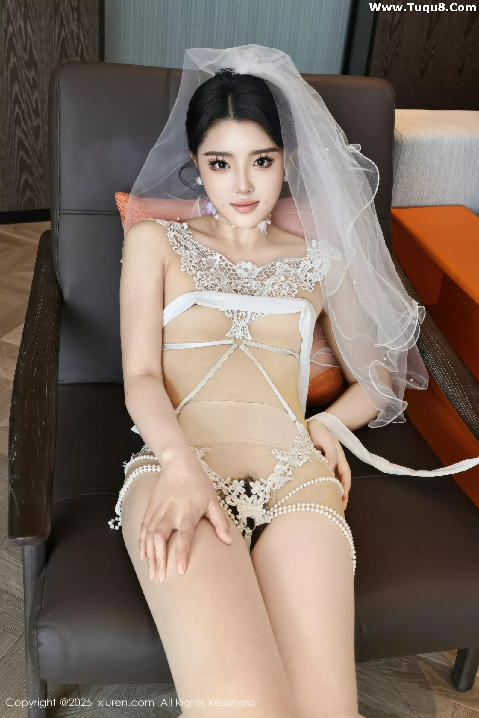糯梨子性感白色情趣婚纱配白色丝袜秀曼妙身姿绝美写真 第 62 张