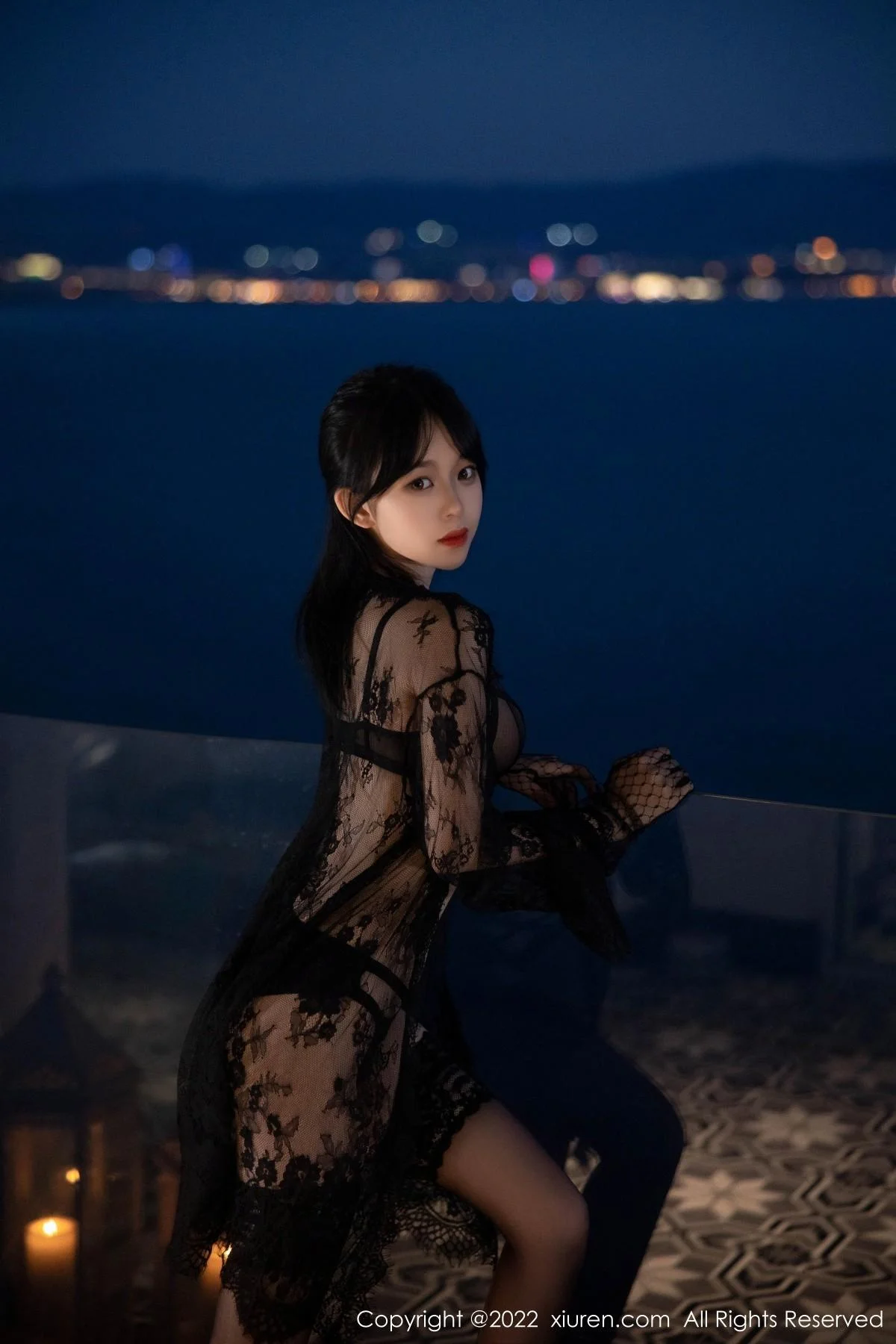 奶瓶大理旅拍性感黑网纱披风露黑色轻透内衣极致魅惑写真 第 23 张