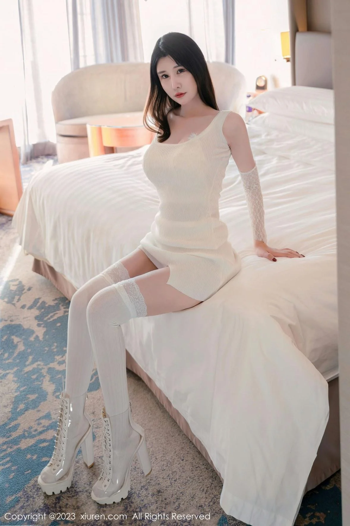 夏沫沫tifa阳朔旅拍居家系列性感白色服秀丰乳肥臀绝美写真 第 6 张