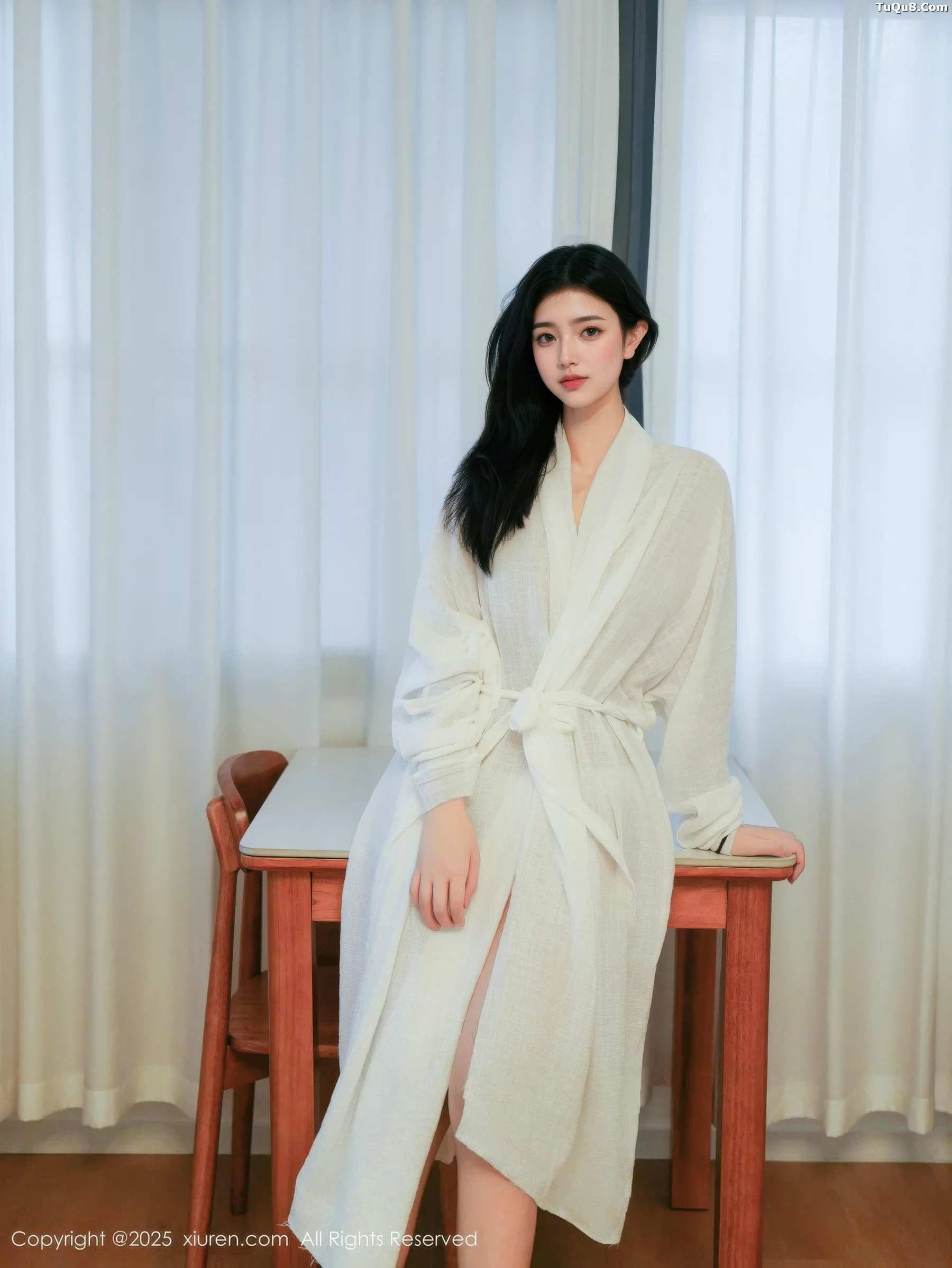 林悦溪儿性感白色长浴袍配白色高跟秀修长美腿撩人绝美写真 第 13 张