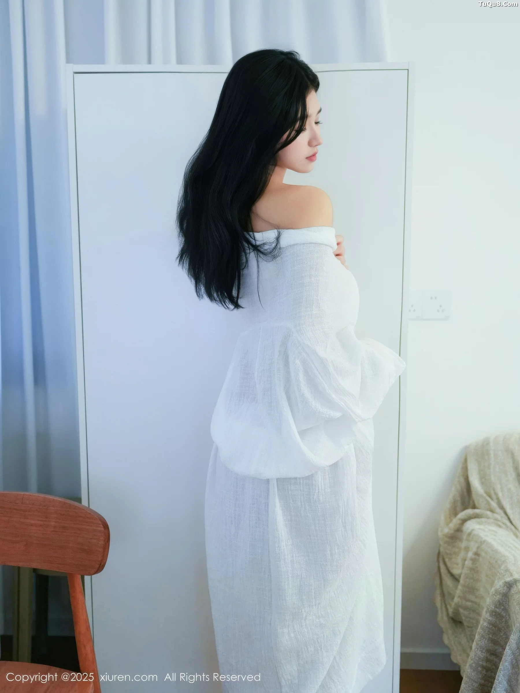 林悦溪儿性感白色长浴袍配白色高跟秀修长美腿撩人绝美写真 第 47 张