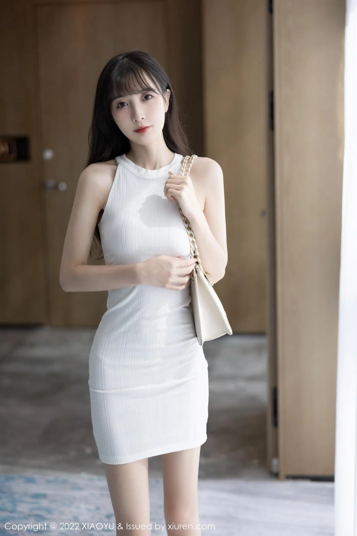 林星阑白色连衣裙配超薄肉丝露性感白色内衣迷人绝美写真 第 1 张