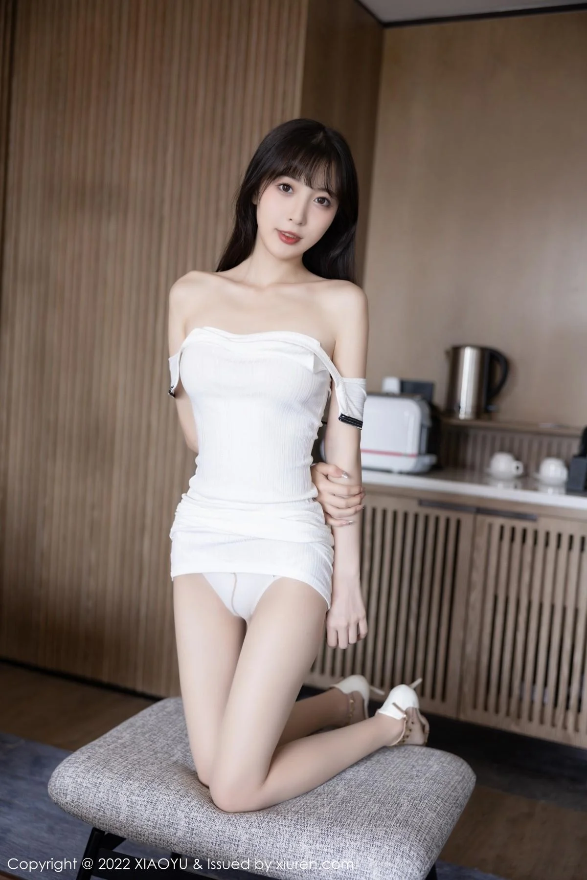 林星阑白色连衣裙配超薄肉丝露性感白色内衣迷人绝美写真 第 73 张