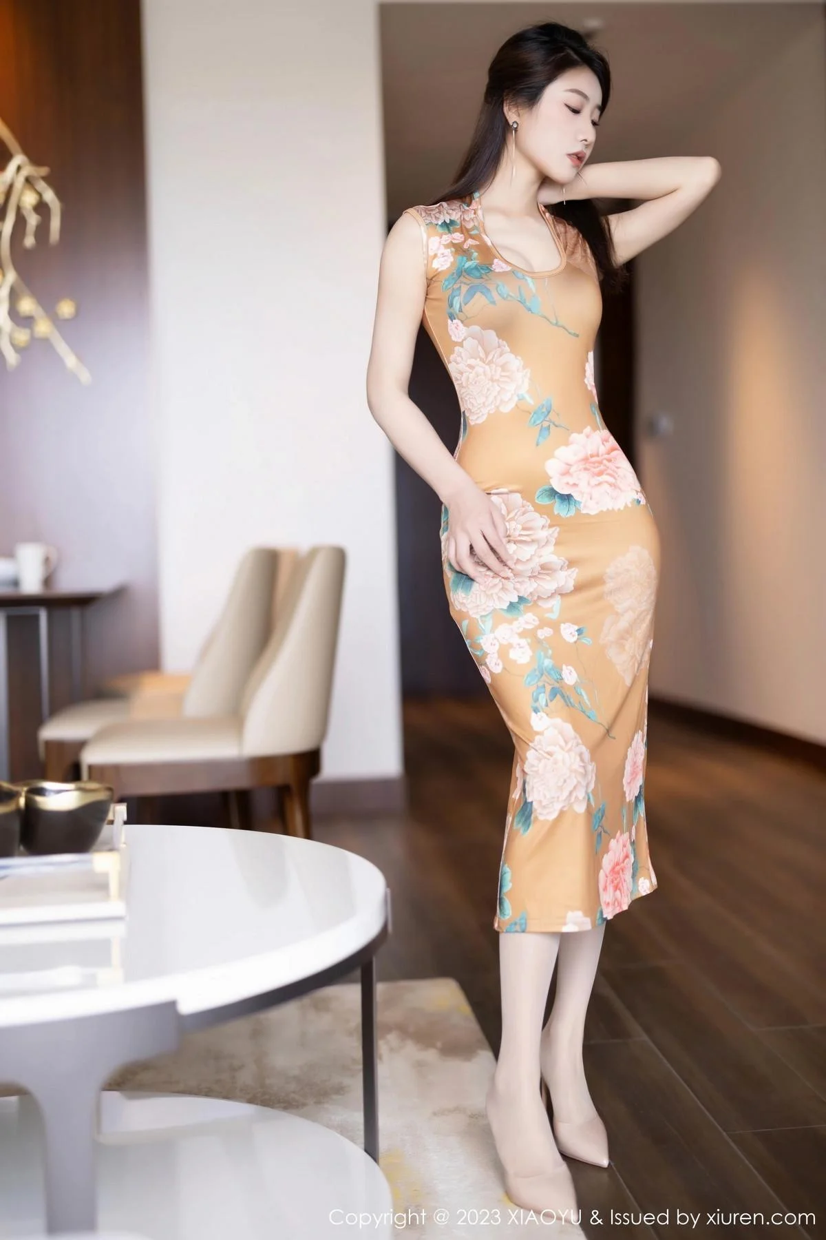 苏苏阿私房性感暖色旗袍+粉色连体内衣秀曼妙身姿绝美写真 第 26 张
