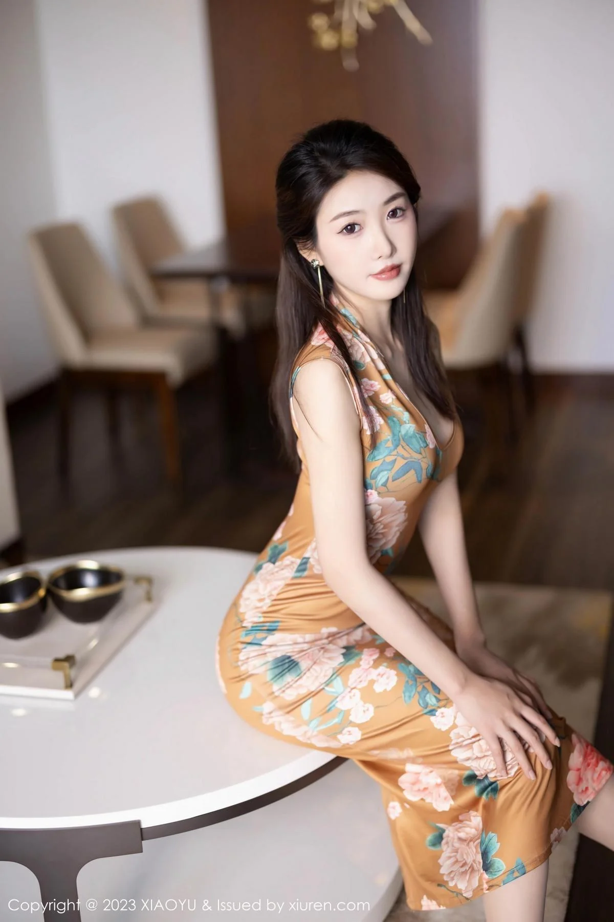 苏苏阿私房性感暖色旗袍+粉色连体内衣秀曼妙身姿绝美写真 第 31 张