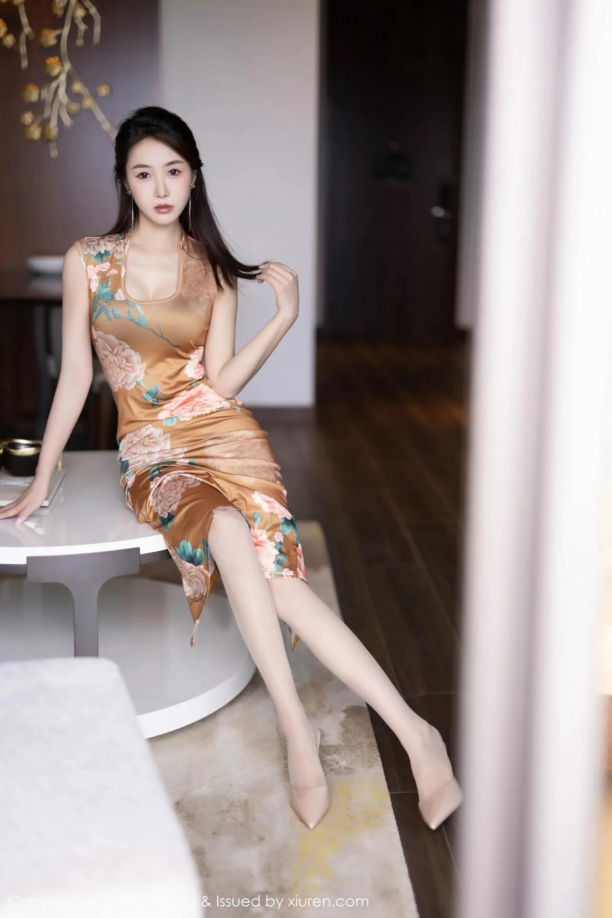 苏苏阿私房性感暖色旗袍+粉色连体内衣秀曼妙身姿绝美写真 第 35 张