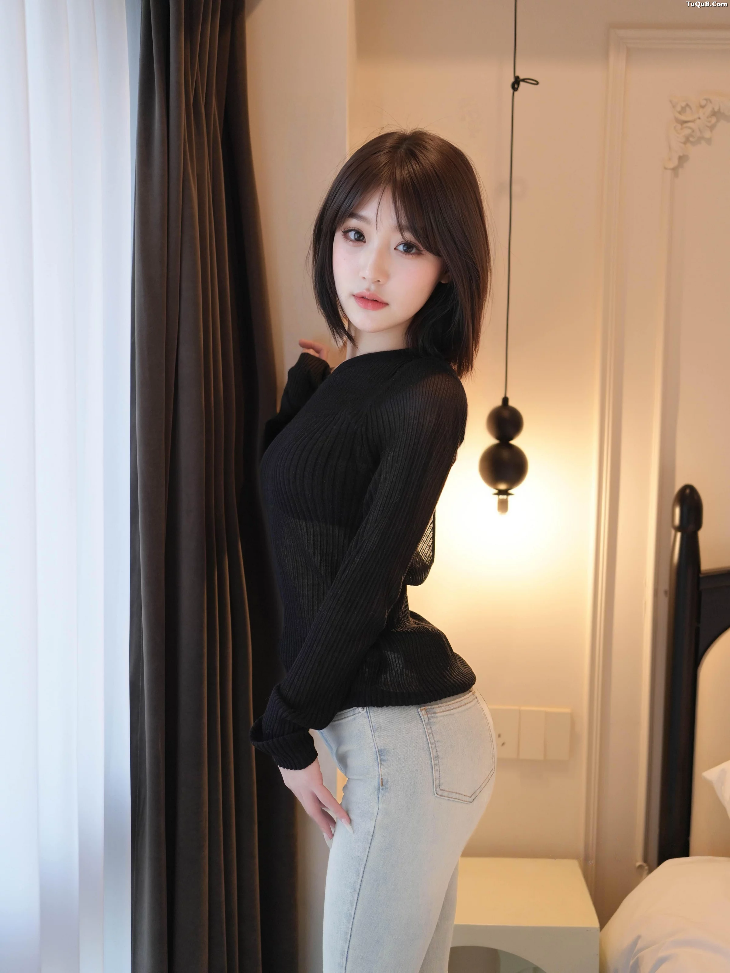 .B002 秀人番外 汁汁 牛仔裤下的虾线黑丝 主题写真 [] 第 38 张