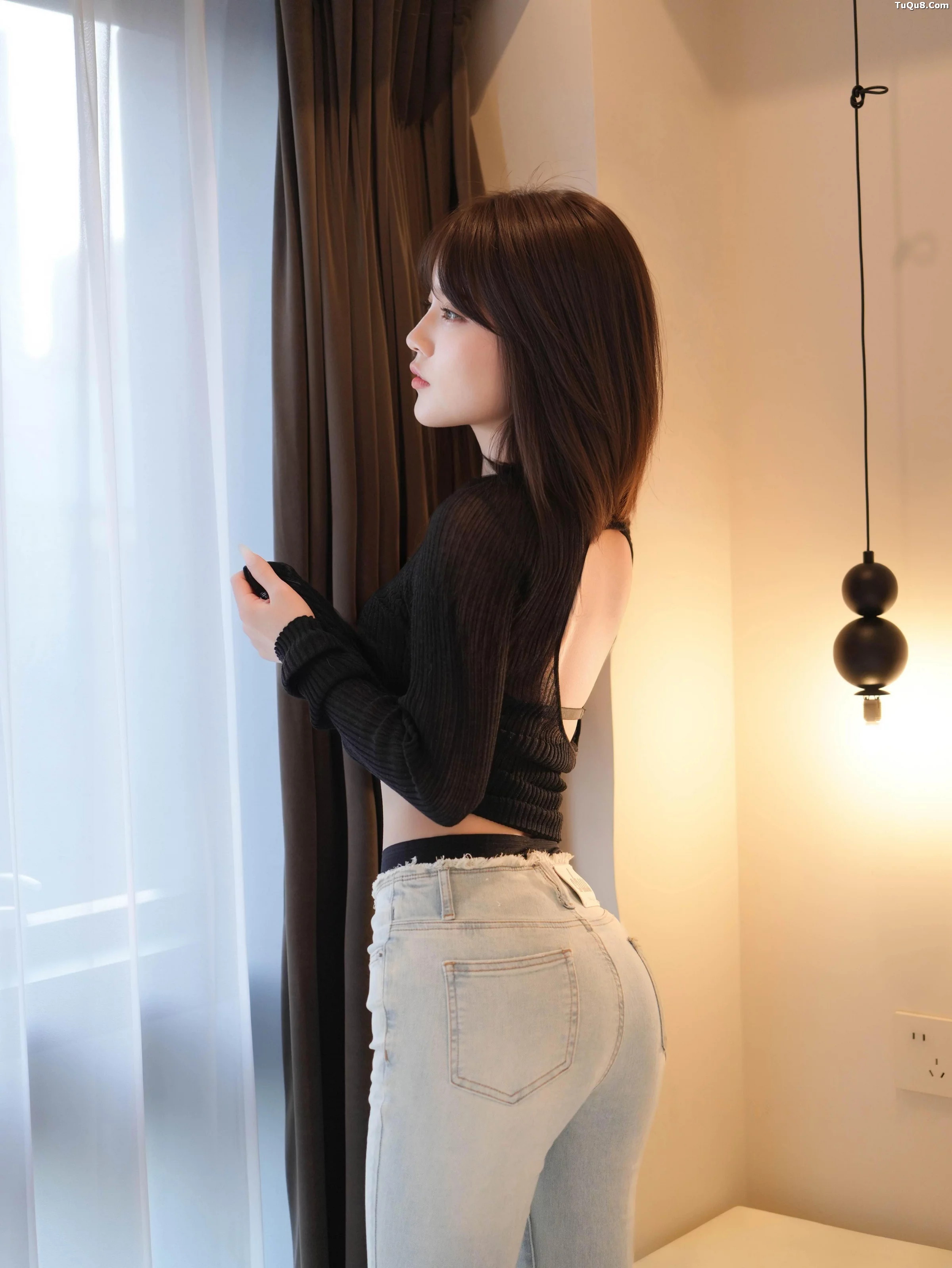 .B002 秀人番外 汁汁 牛仔裤下的虾线黑丝 主题写真 [] 第 39 张