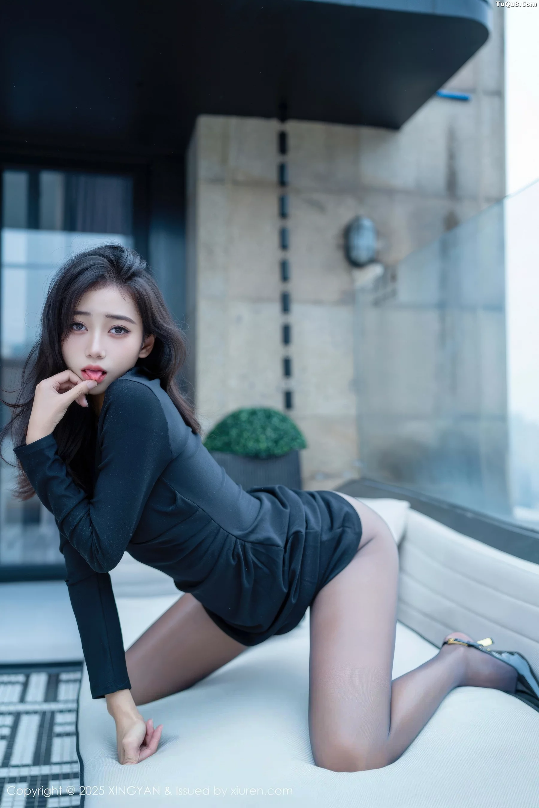 时安安性感黑色连衣裙配超薄无内黑丝秀柔美身姿绝美写真 第 79 张