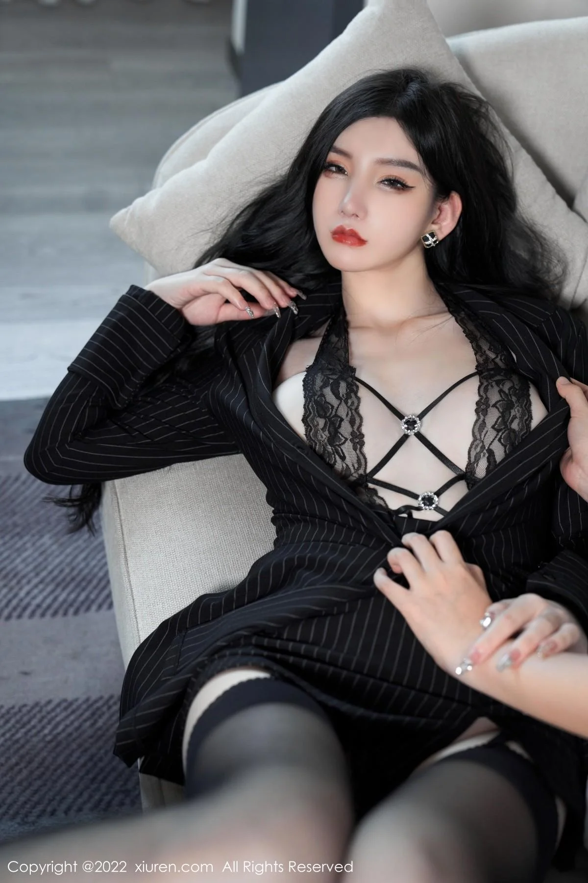 周于希Sally心愿旅拍私房黑色情趣薄纱秀豪乳撩人绝美写真 第 31 张
