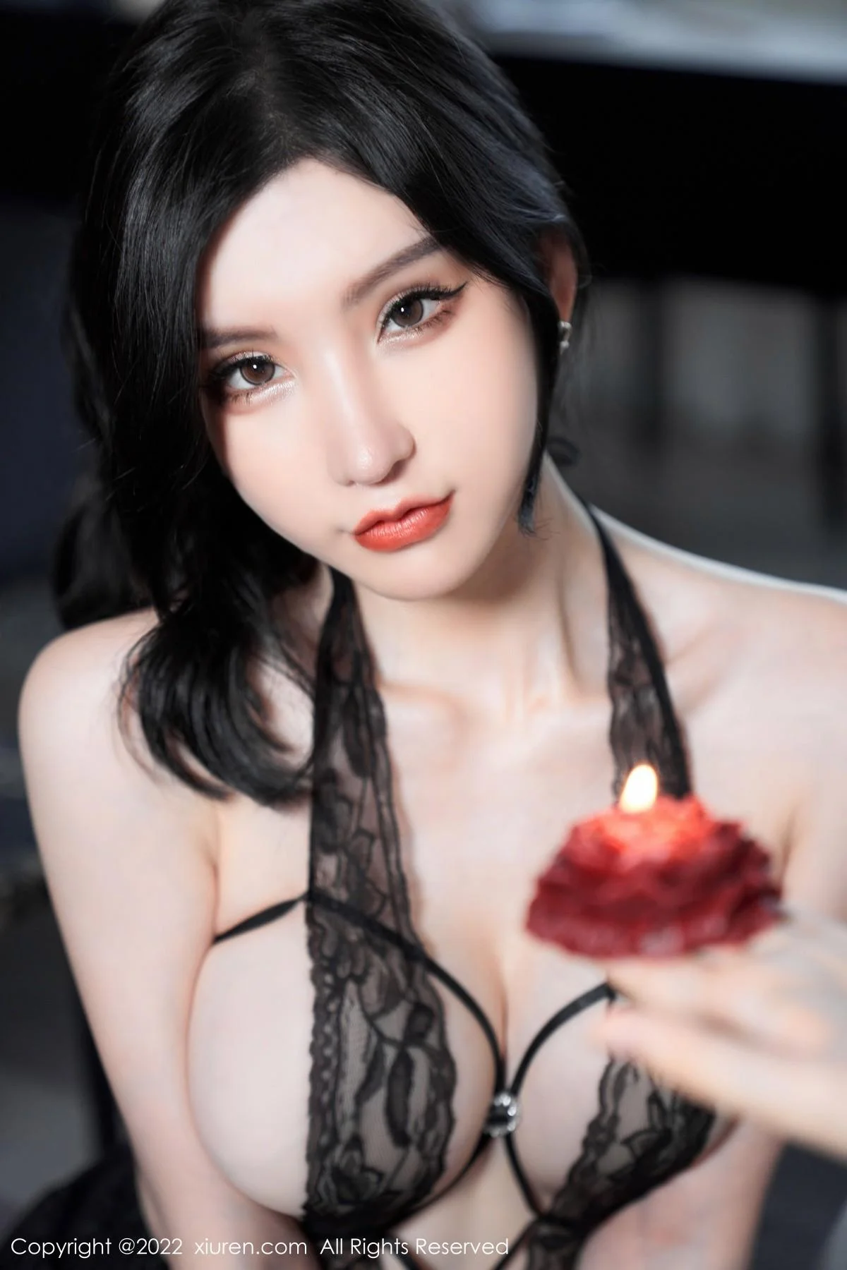 周于希Sally心愿旅拍私房黑色情趣薄纱秀豪乳撩人绝美写真 第 64 张