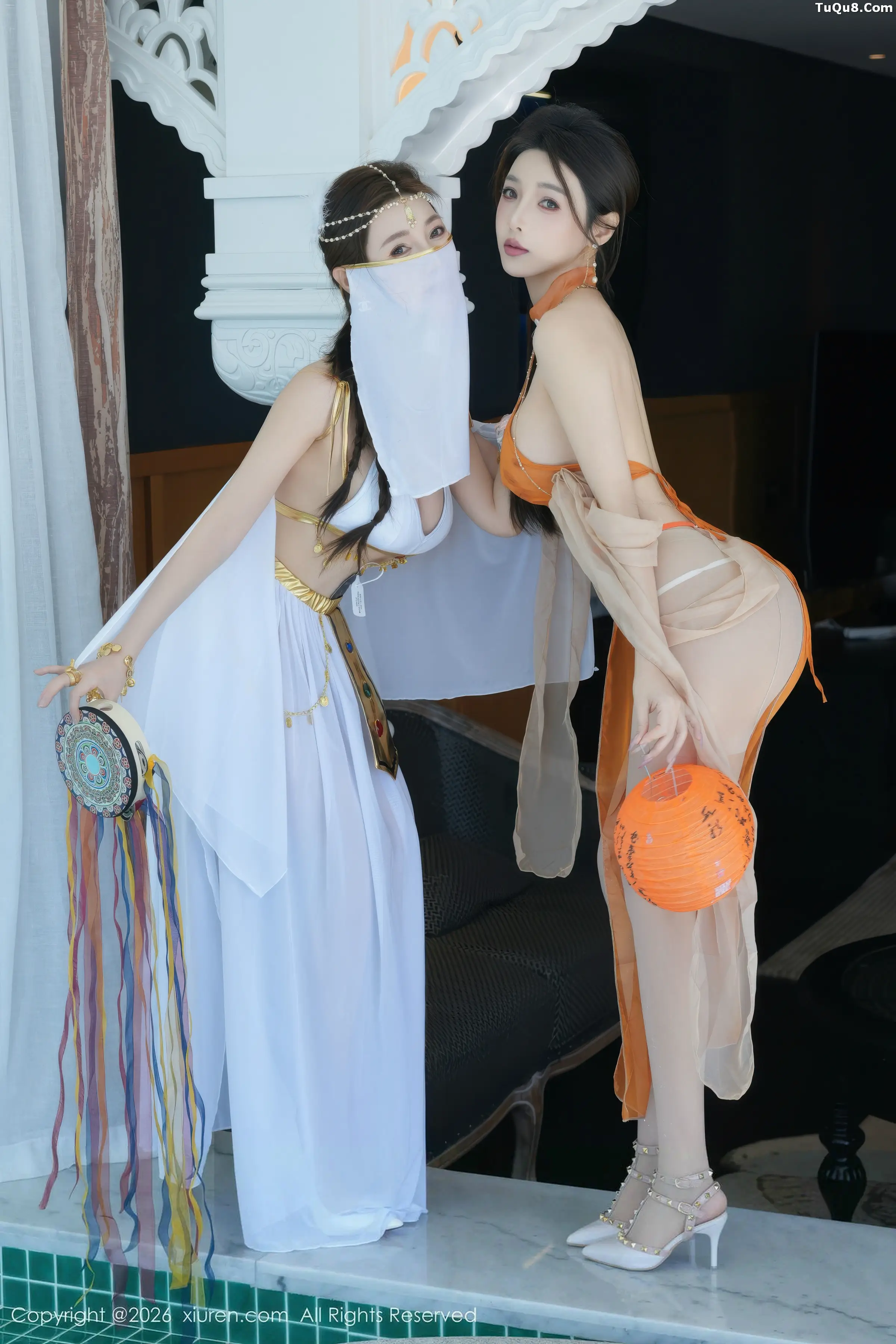 合集Twins-桃之夭夭性感姐妹花古典薄纱秀惹火身材绝美写真 第 12 张