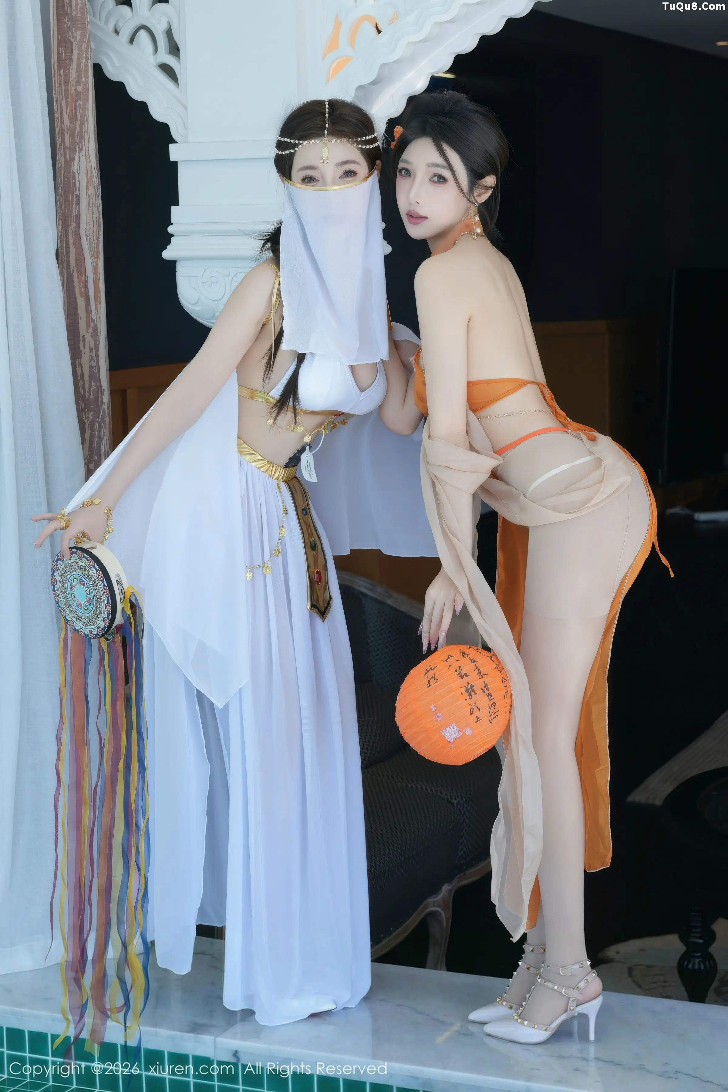 合集Twins-桃之夭夭性感姐妹花古典薄纱秀惹火身材绝美写真 第 14 张