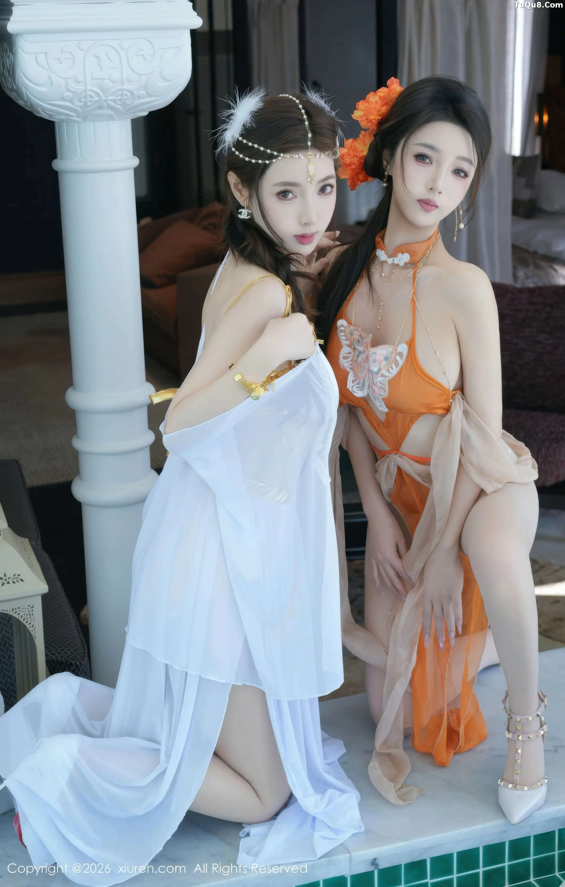 合集Twins-桃之夭夭性感姐妹花古典薄纱秀惹火身材绝美写真 第 27 张