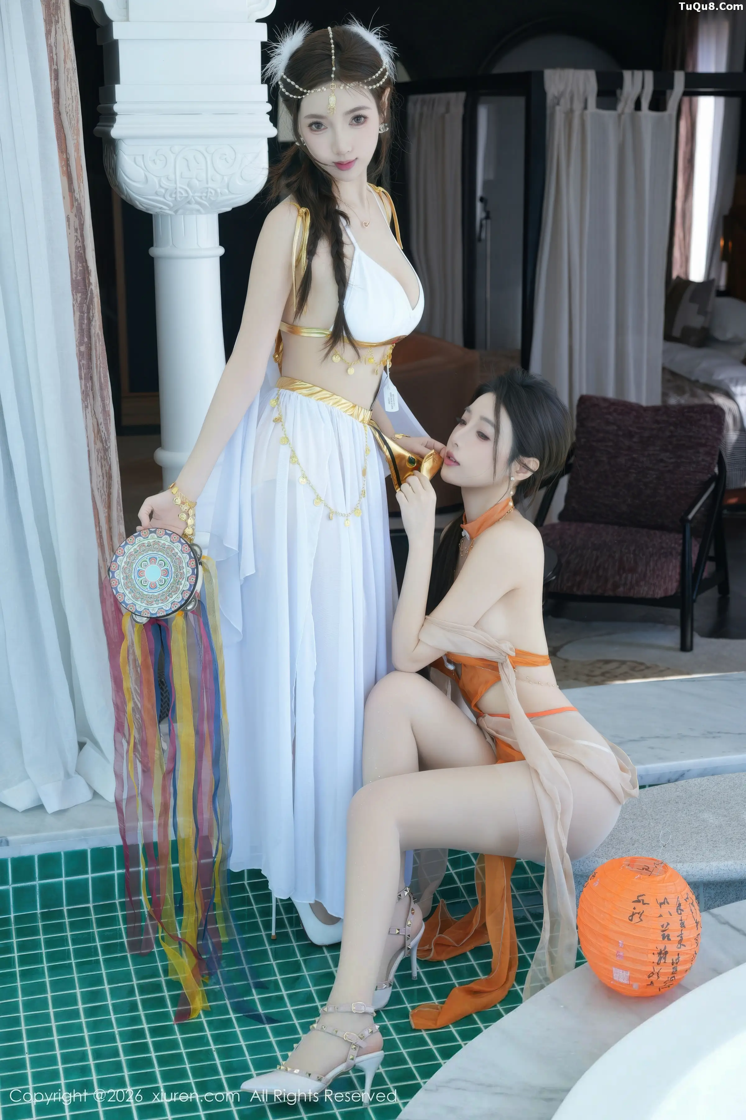 合集Twins-桃之夭夭性感姐妹花古典薄纱秀惹火身材绝美写真 第 33 张