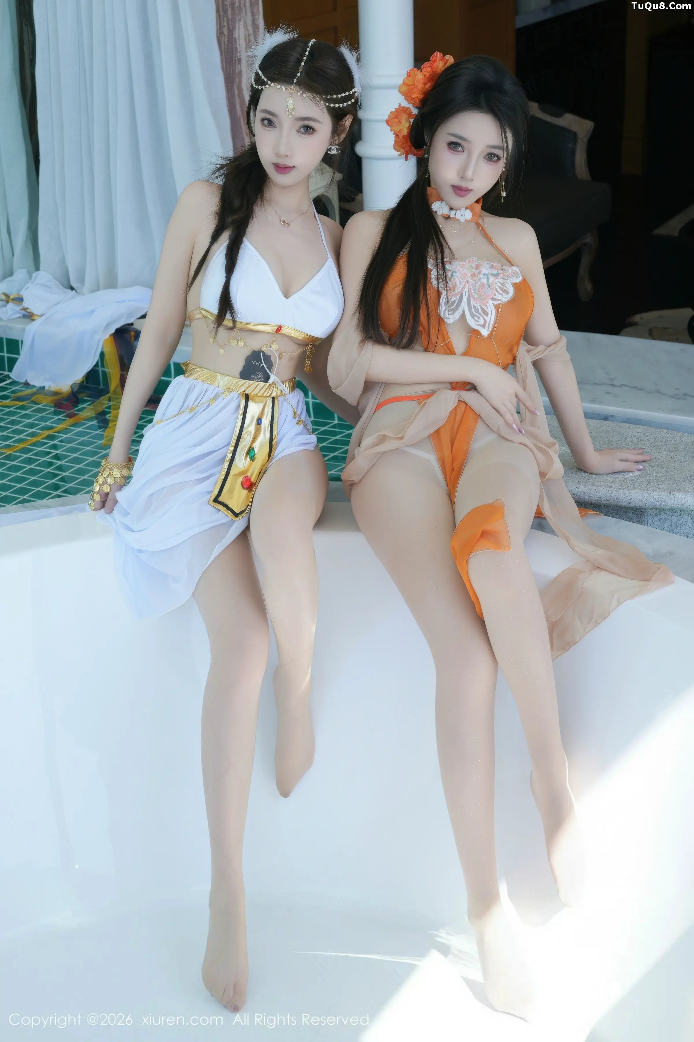 合集Twins-桃之夭夭性感姐妹花古典薄纱秀惹火身材绝美写真 第 45 张