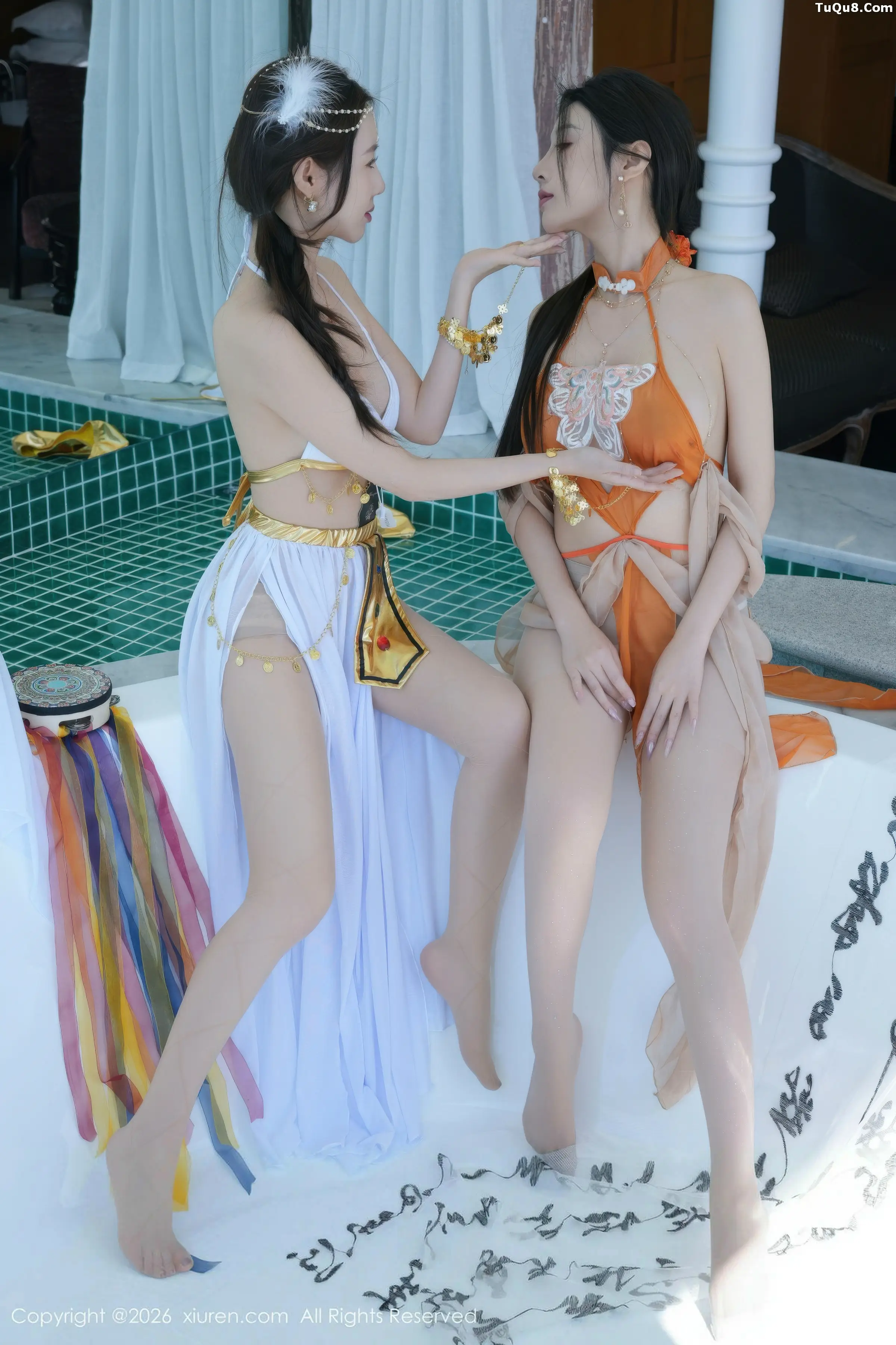 合集Twins-桃之夭夭性感姐妹花古典薄纱秀惹火身材绝美写真 第 49 张